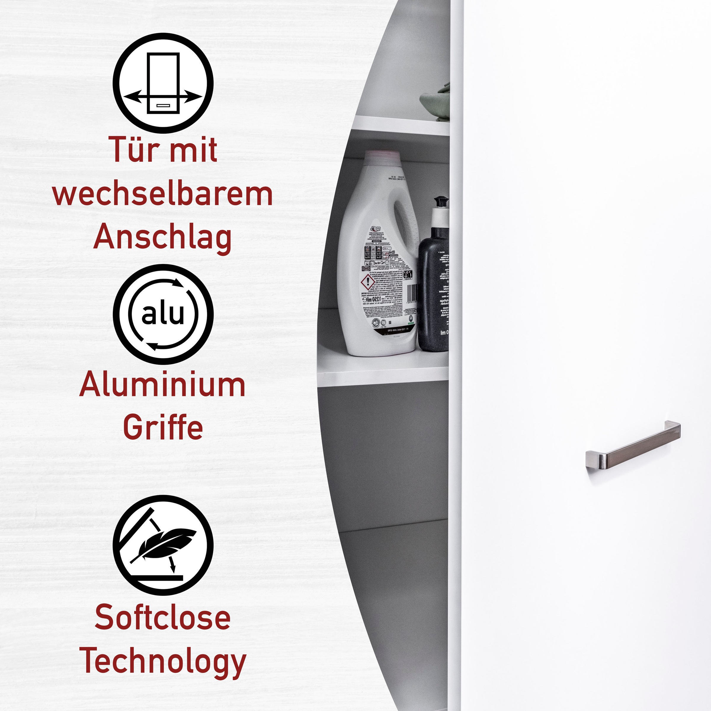 Inter Link Mehrzweckschrank-Set »Norela, Modulares Waschmaschinen-Set mit Hochschrank & Stauraum« 4 Stk. tlg.