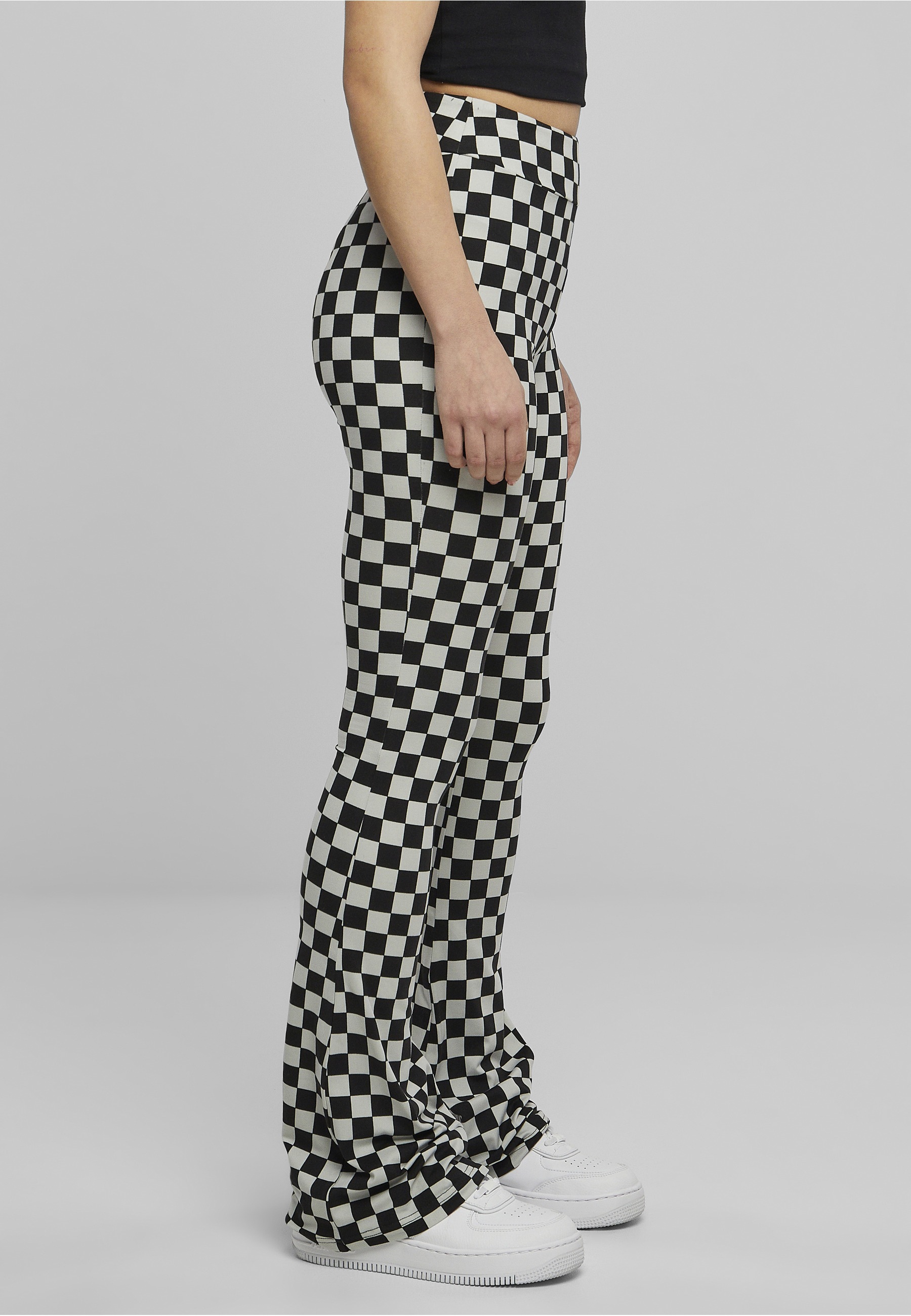 URBAN CLASSICS Leggings »Urban Classics Damen Ladies Checked Boot Cut Leggings«