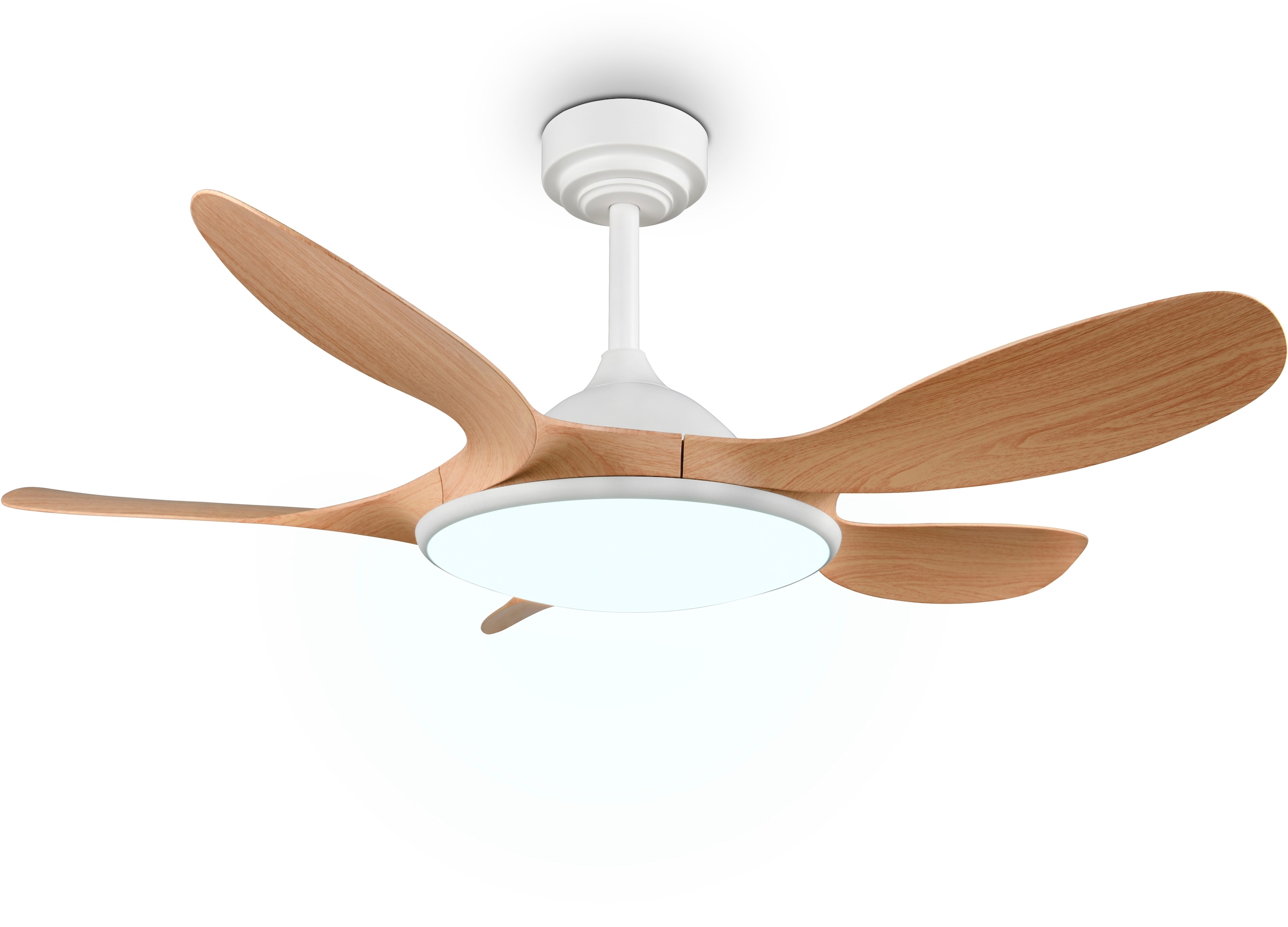 REALITY Leuchten LED Deckenleuchte »FLEN mit Ventilator, großer Deckenventilator Ø 108cm mit 24W LED CCT« LED-Board 1 Stk. Farbwechsler | warmweiß - kaltweiß Fernbedienung 6 Geschwindigkeiten Timer Vor- & Rücklauf dimmbar