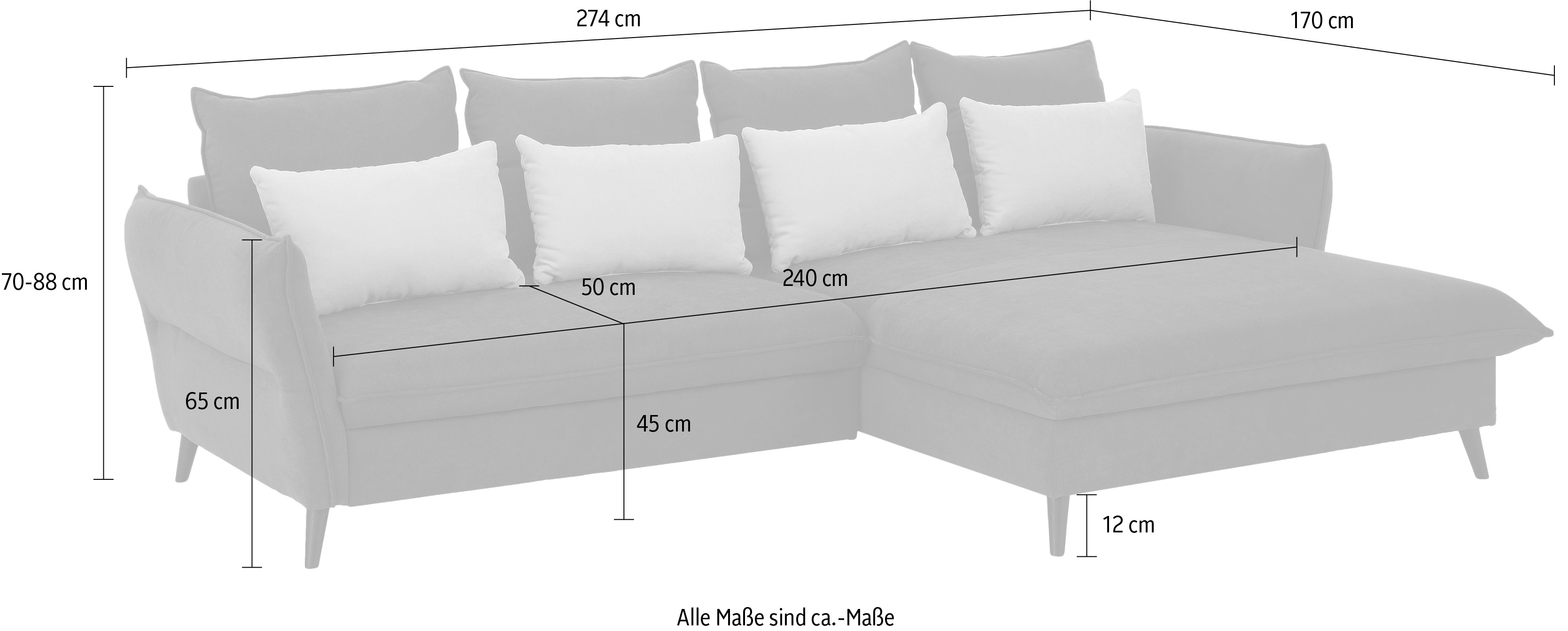 Thumbnail - Home affaire Ecksofa "Tirano, L-Form", wahlweise mit Bettfunktion und Bettkasten