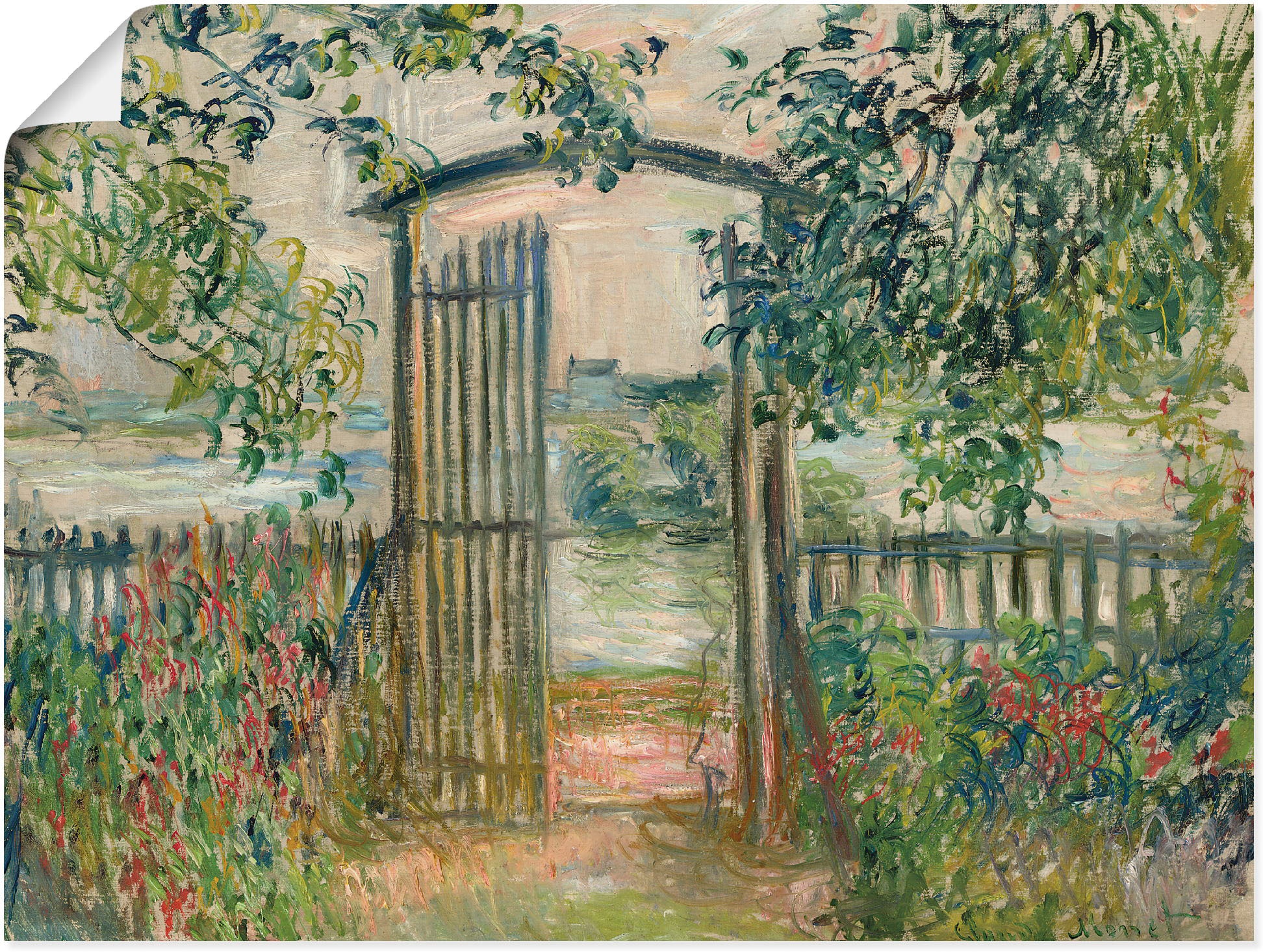Artland Wandbild "Das Gartentor in Vetheuil" Garten 1 Stk. tlg. als Leinwan günstig online kaufen