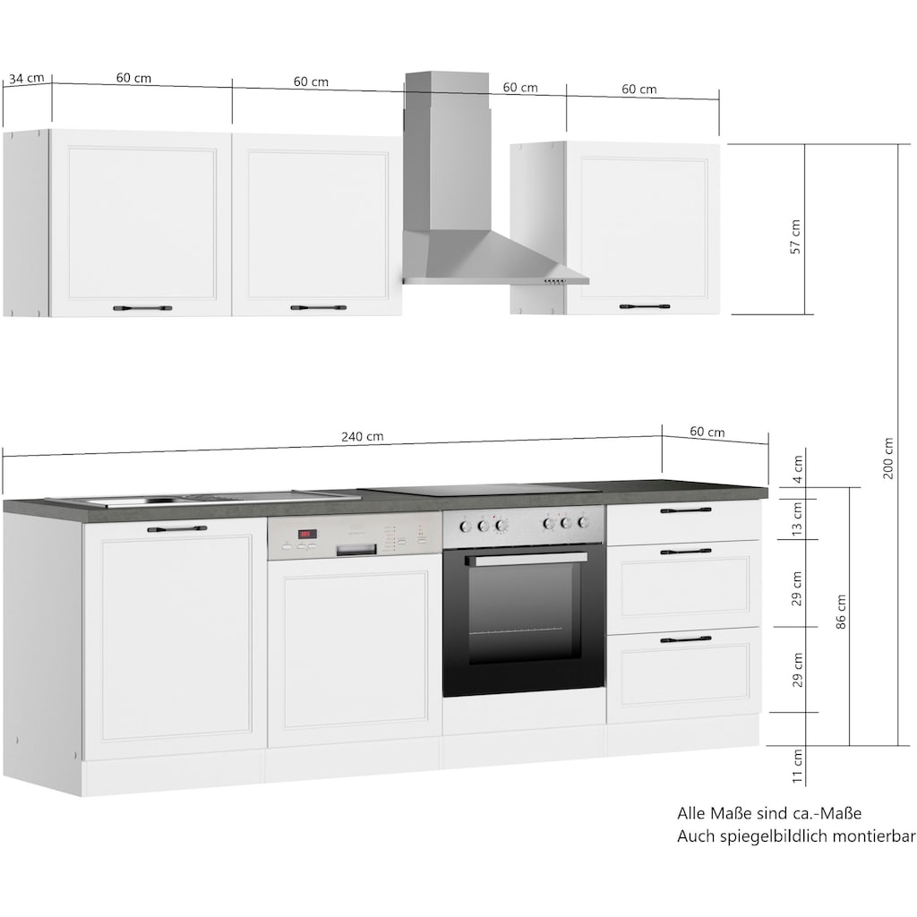 Kochstation Küchenzeile »KS-Lani, mit MDF-Fronten«