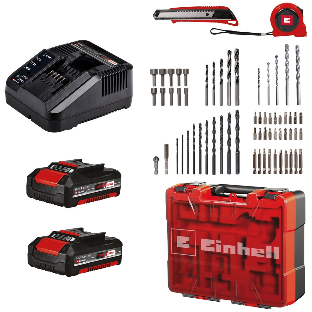 Einhell Akku-Schlagbohrschrauber »TE-CD 18/40 Li-i +64«, (Set)