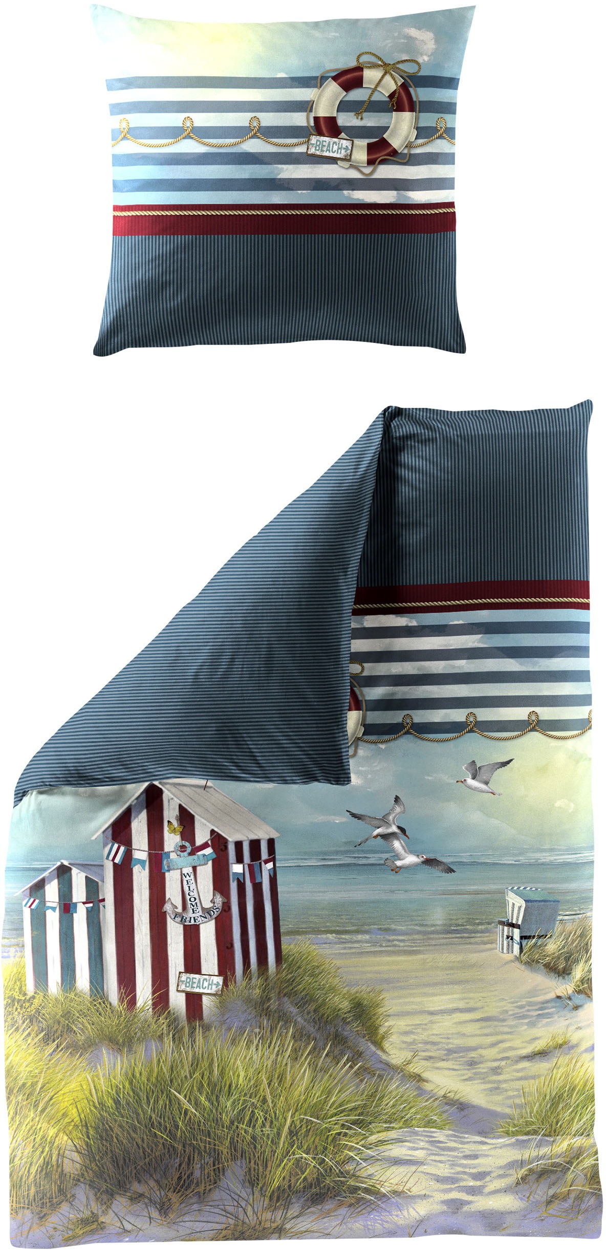 BIERBAUM Bettwäsche "Bettwäsche 5257" 2 Mako-Satin, 100 % Baumwolle, pflegeleicht, seidig glänzend
