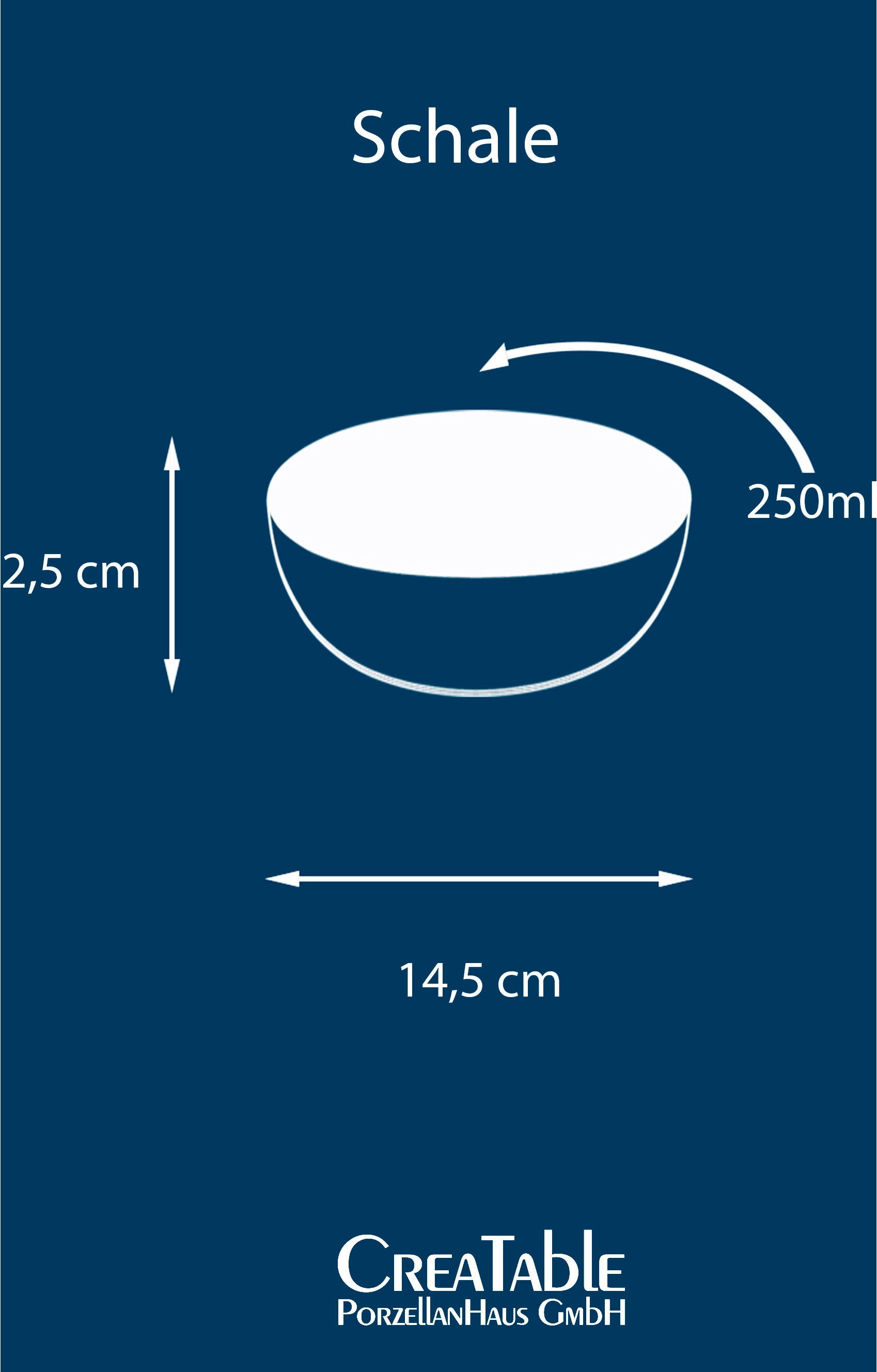 CreaTable Schale »Yuki« 4 Stk. aus Steinzeug Beilagenschale, reaktiver Digitaldruck