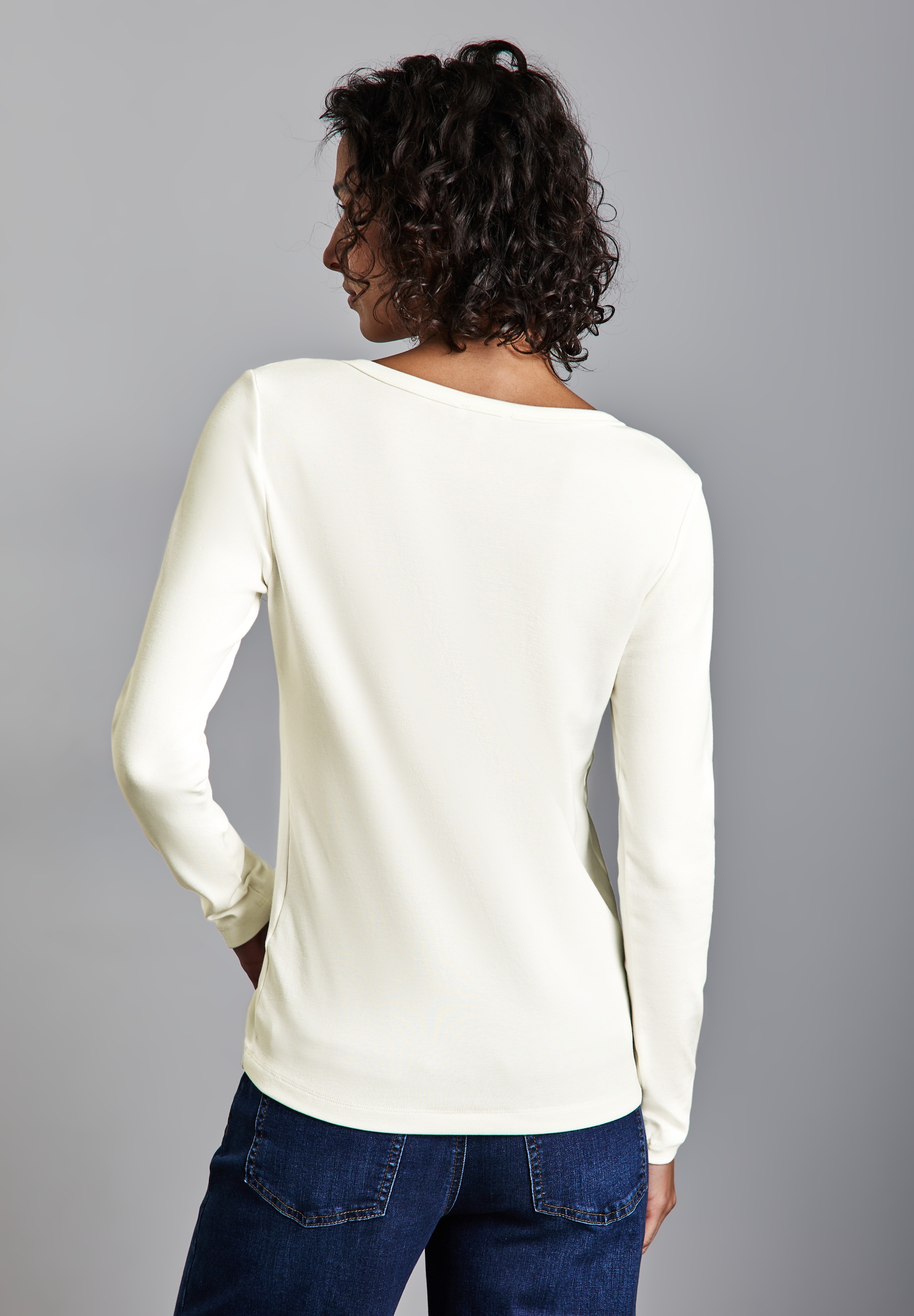 STREET ONE Langarmshirt, mit V-Ausschnitt