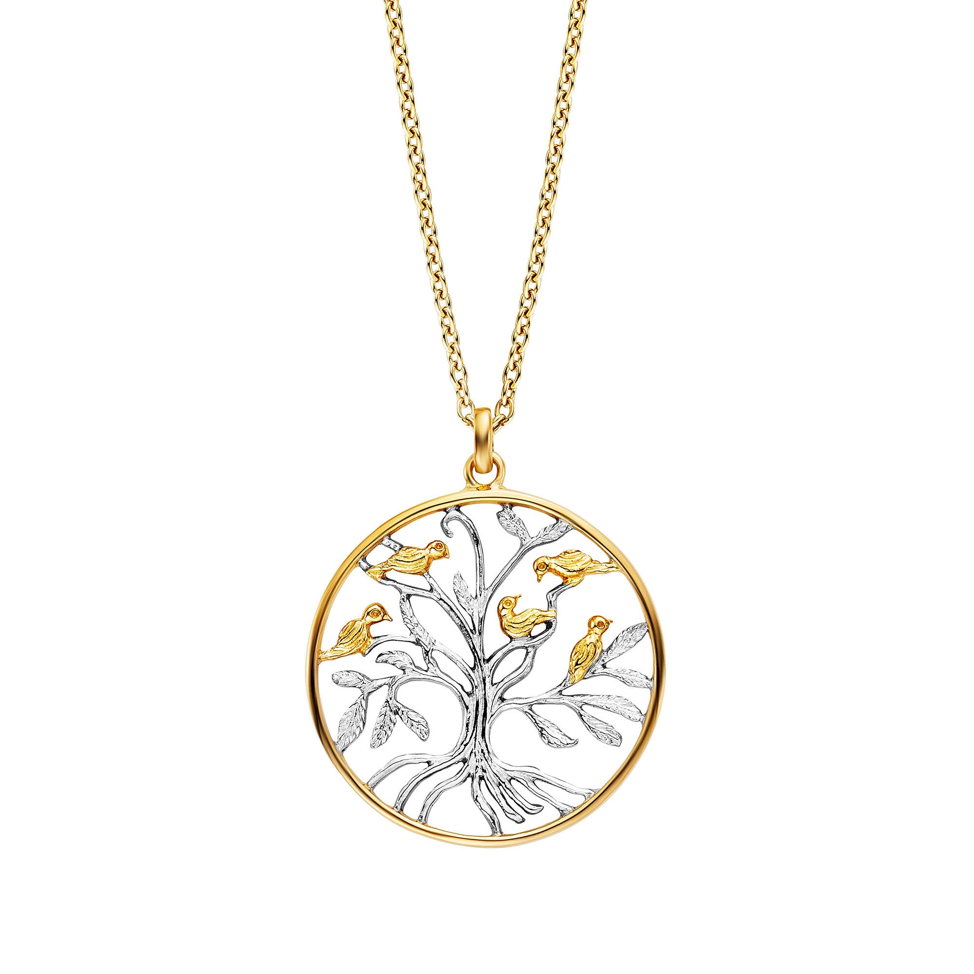 Julie Julsen Kette mit Anhänger »925/- Sterling Silber rhodiniert teils vergoldet Lebensbaum«