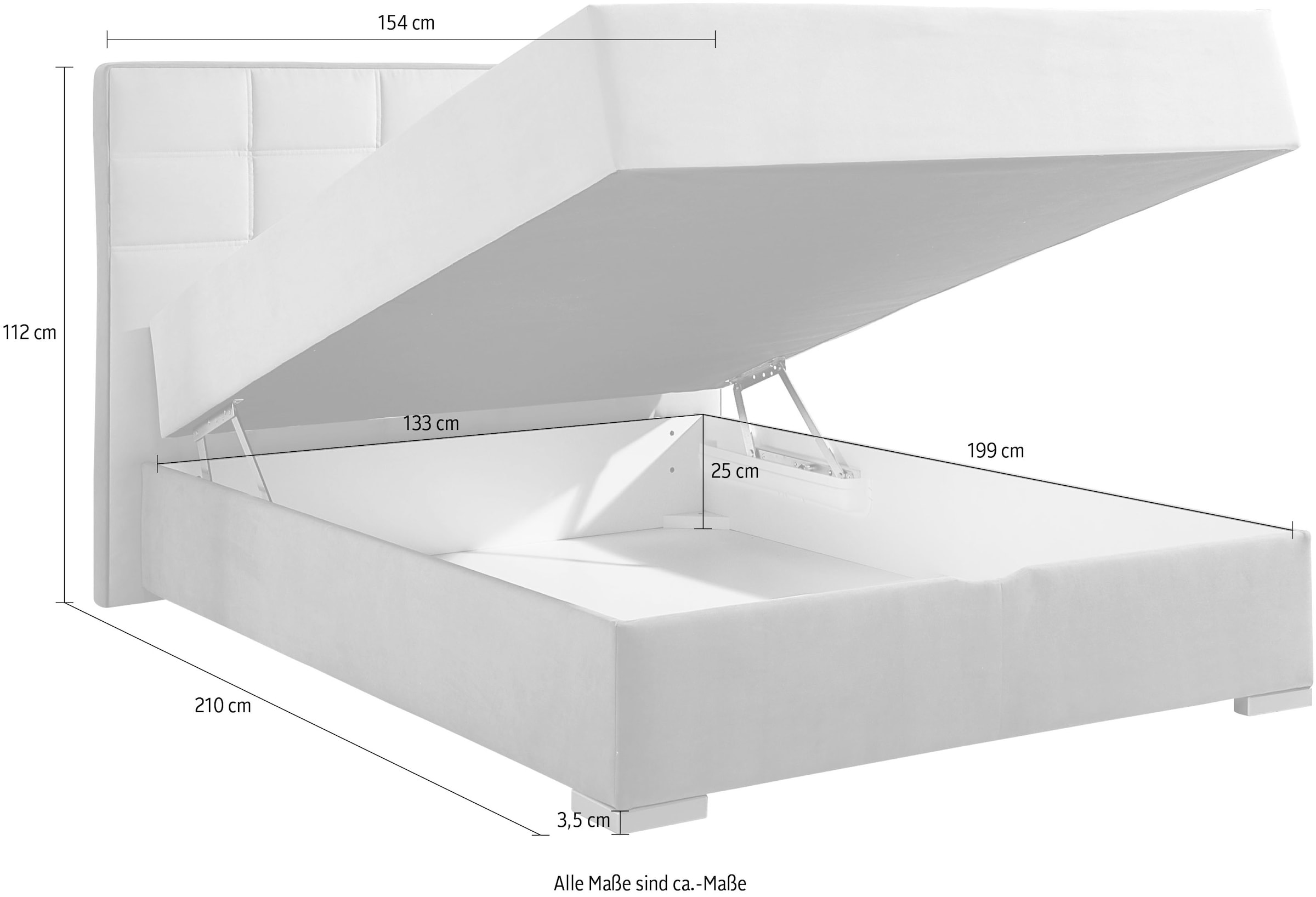 Maintal Boxspringbett, mit Bettkasten und Topper