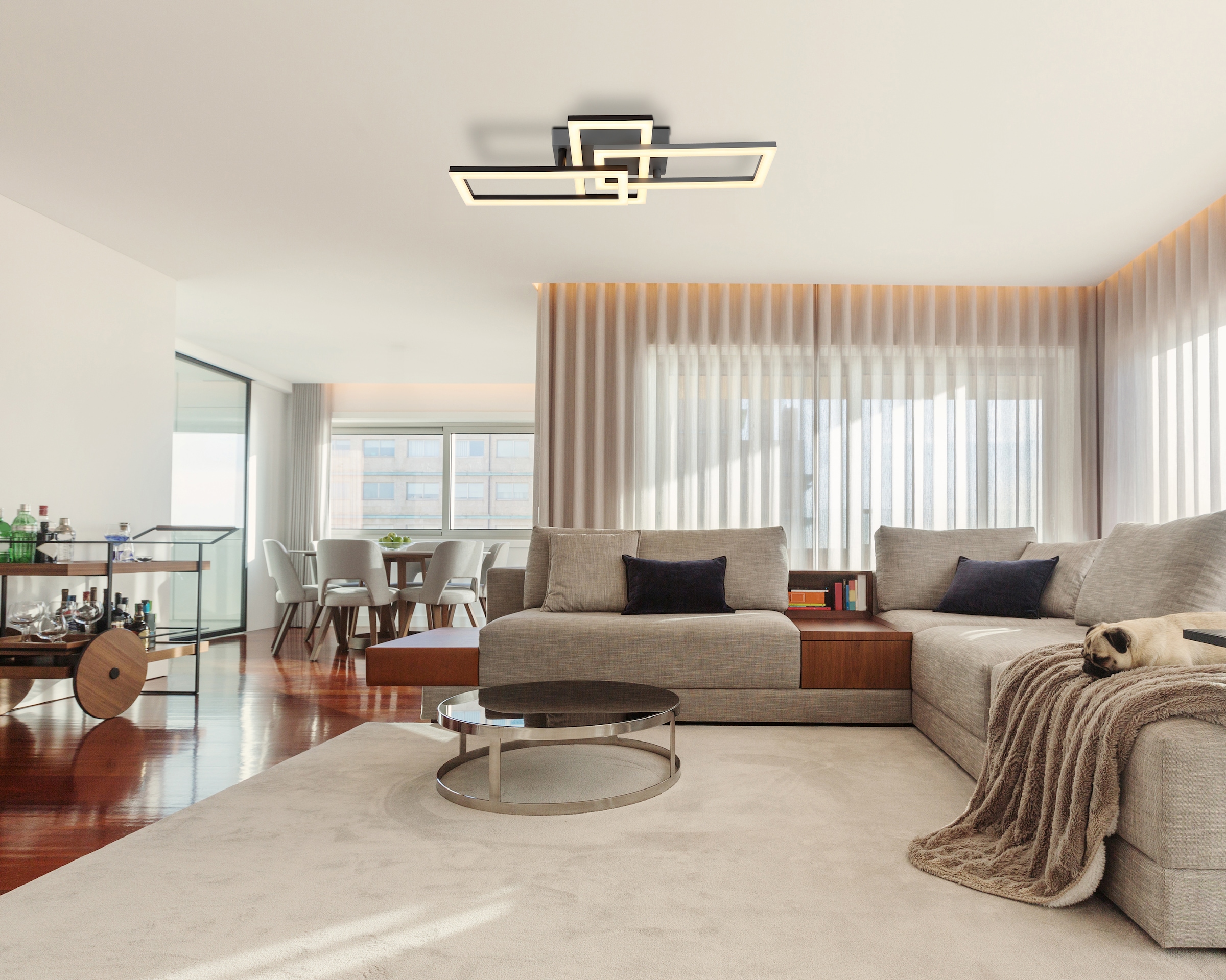 GLOBO LIGHTING LED Deckenleuchte »SAPENA«, Leuchtmittel LED-Modul | LED fest integriert, Deckenlampe/beweglich/3000K/LxBxH: 614x341x93mm