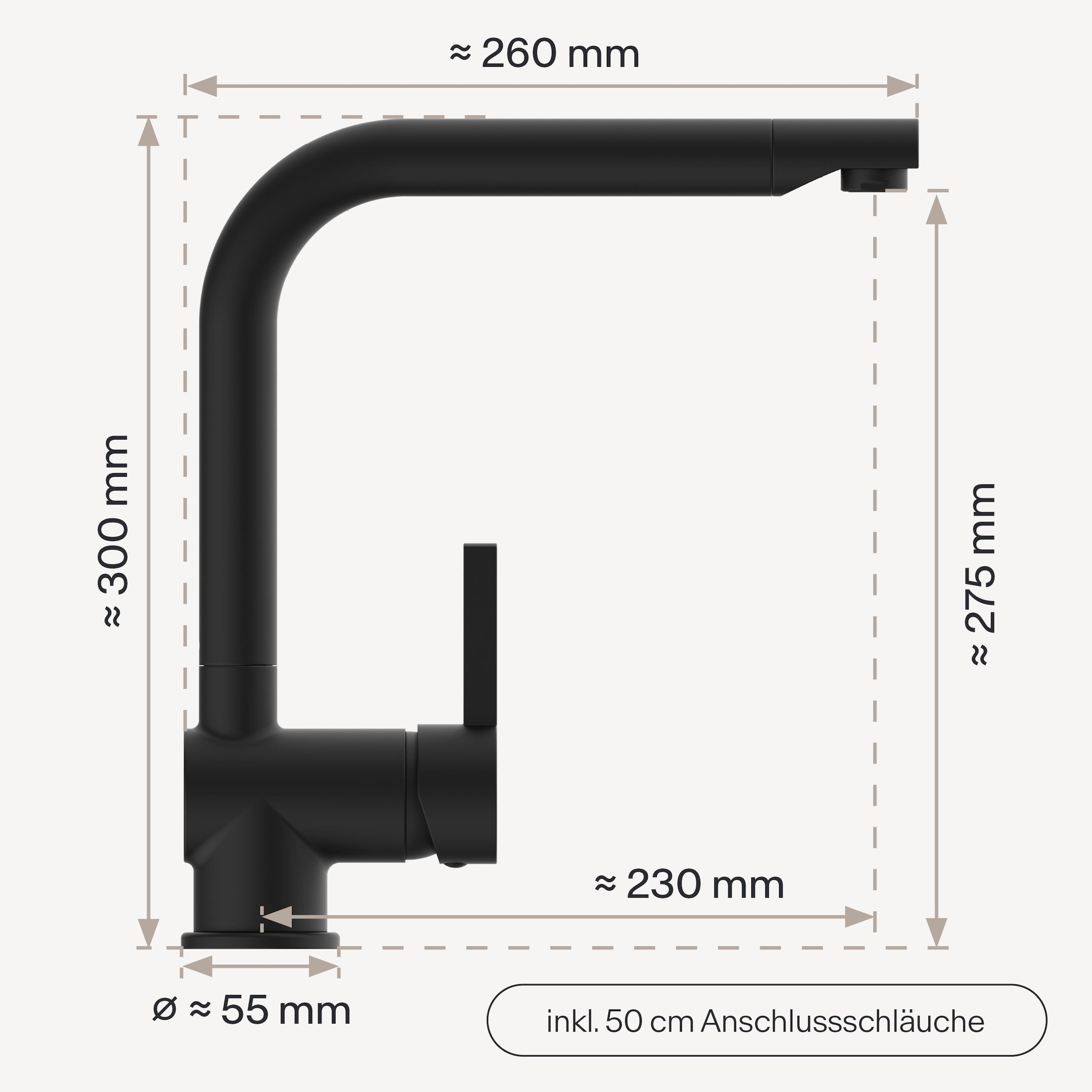 WASSERWERK Spültischarmatur »WK 4, Wasserhahn, Küche, Einhebelmischer«
