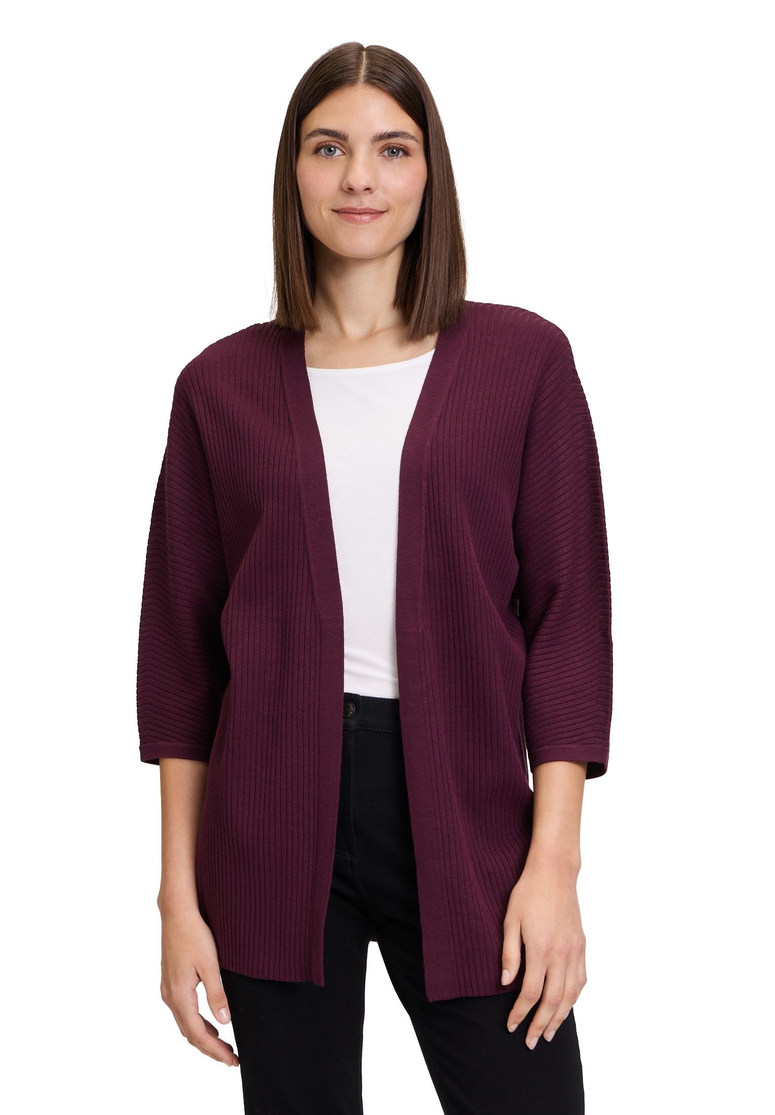 Betty Barclay Strickjacke "Betty Barclay Longstrickjacke mit Rippenstruktur", Struktur