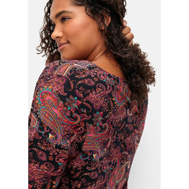 sheego by Joe Browns Langarmshirt »Große Größen«, in Wickeloptik, mit  Paisleydruck online kaufen | BAUR