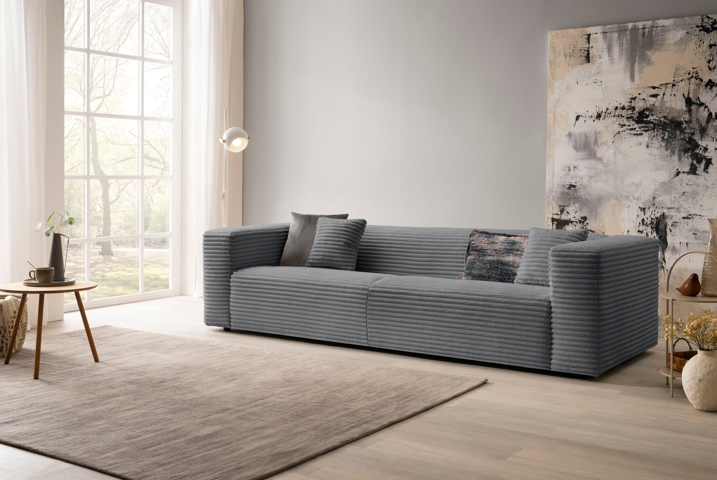 andas 3-Sitzer »BAKELS, Couch in Cord oder Boucle-Stoff, Sofa im modernen Design«, bequemer Sitzkomfort,in 2 Stoffen und 8 Farben lieferbar