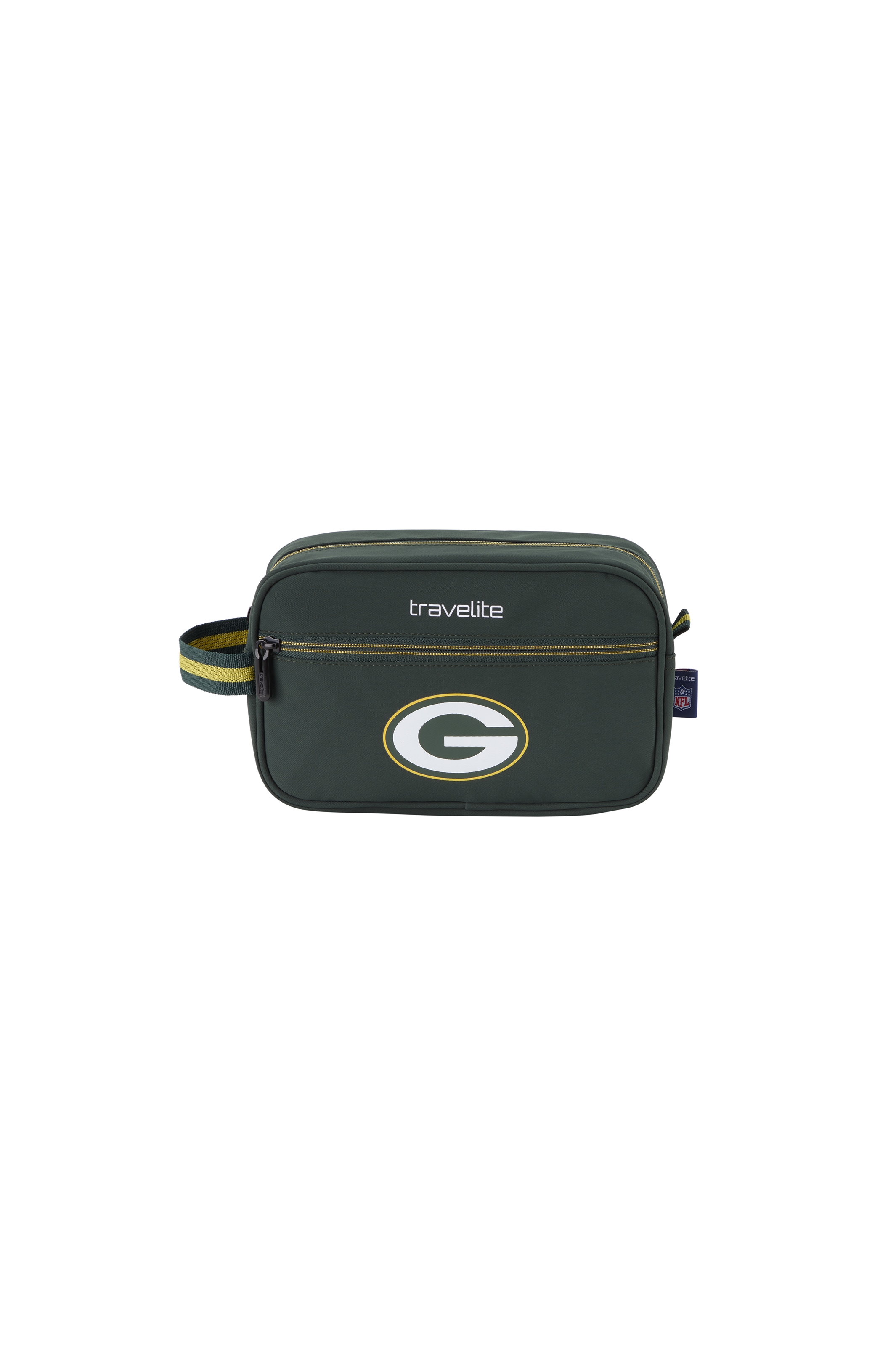 travelite Kosmetiktasche "travelite x NFL Kulturtasche" Unisex Kulturtasche großes Hauptfach und Frontfach mit Reißverschluss