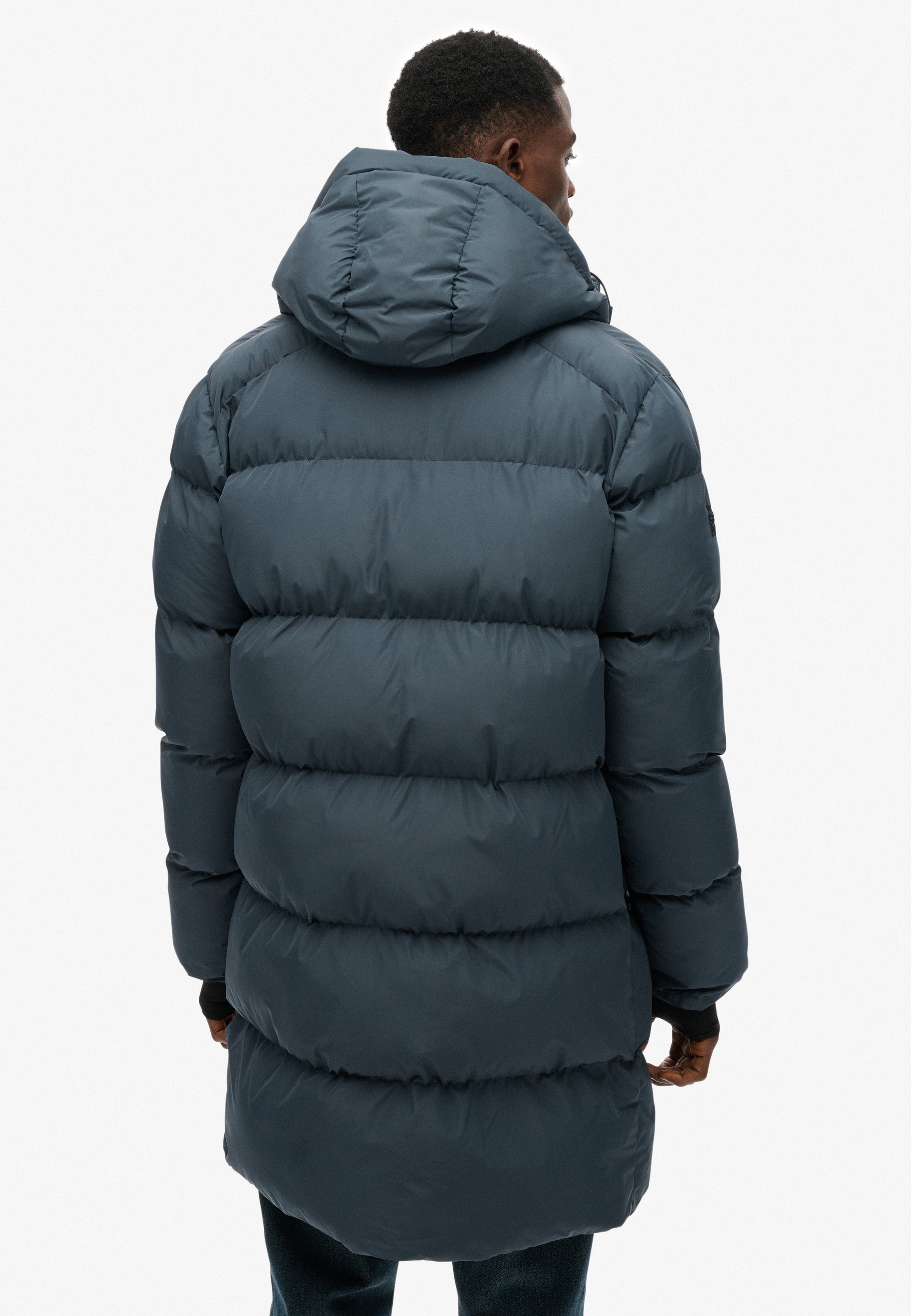 Superdry Steppjacke »HOODED SPORTS PUFFER MID JKT«, mit Kapuze