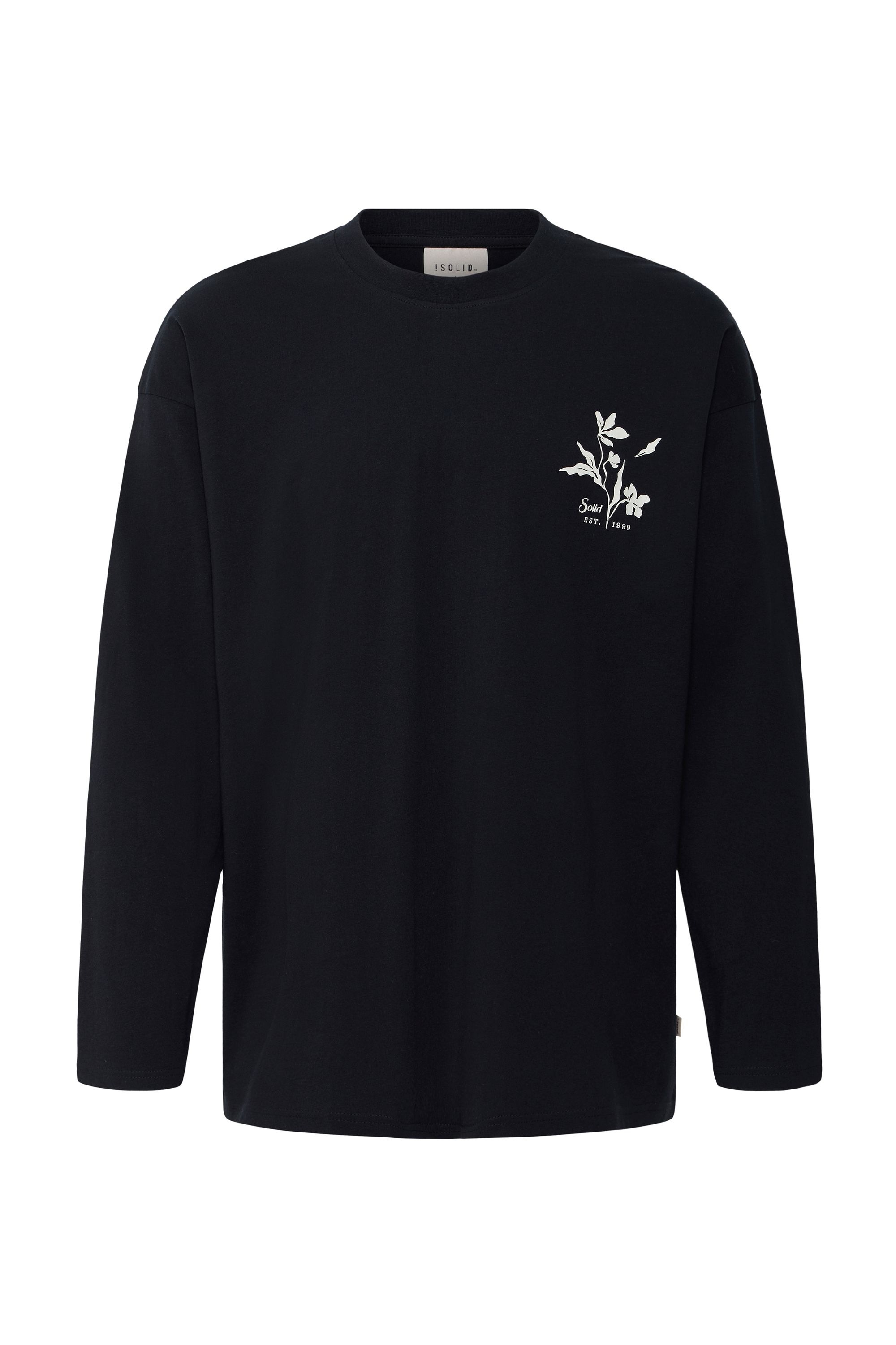 SOLID Herren Langarmshirt "Langarmshirt SDAmon Oversized", schwarz, Gr. L, Obermaterial: 100% Baumwolle CO., Shirts