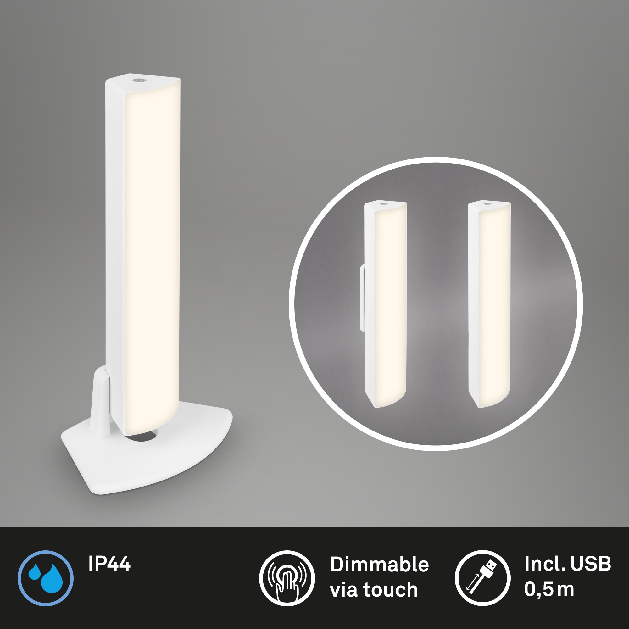 Briloner Leuchten Wandleuchte »ZADAR« LED-Modul 1 Stk. Warmweiß 14,5 x 30 cm, Indoor/Outdoor, Balkon, Wohnzimmer, Schlafzimmer