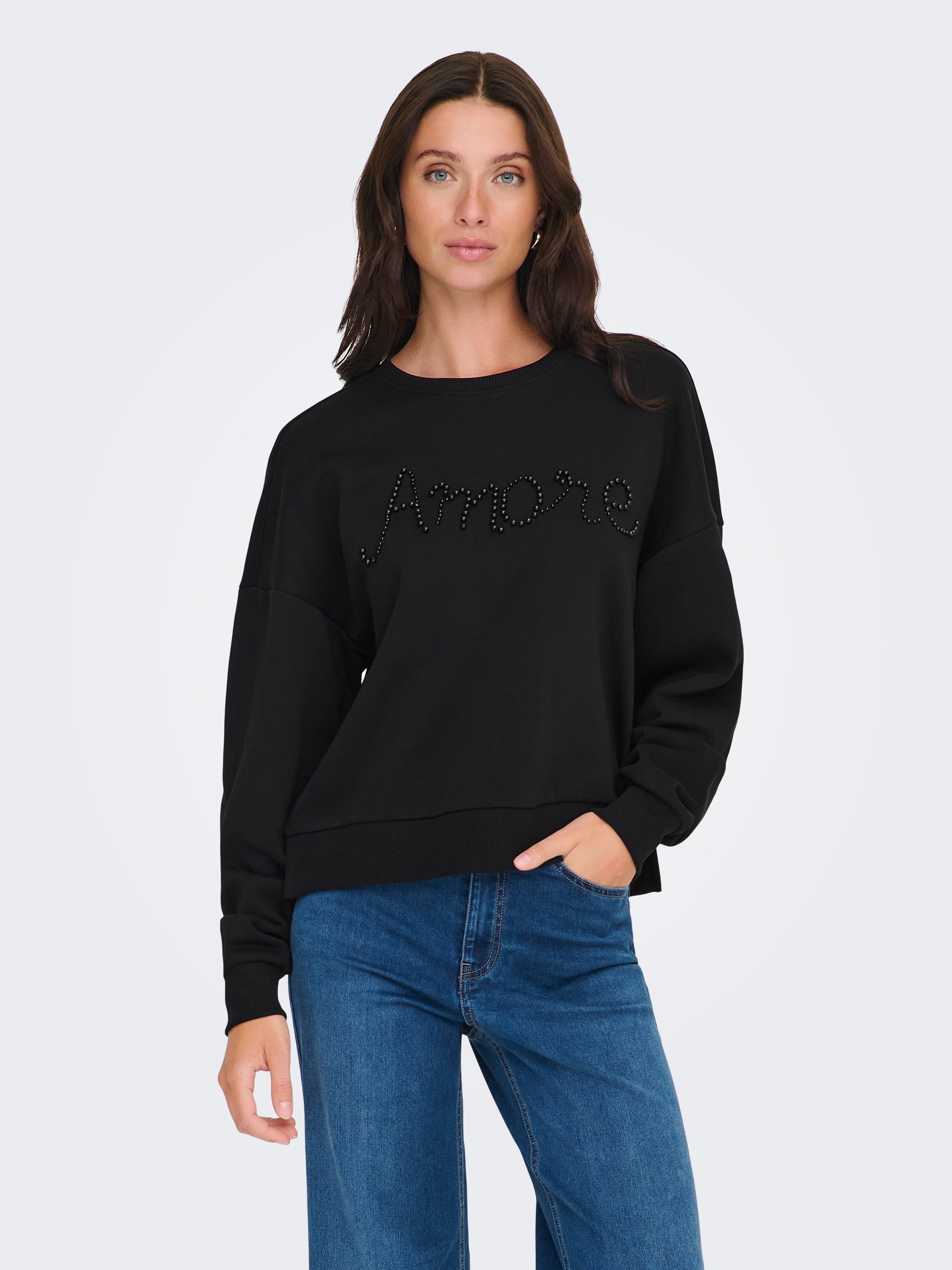 ONLY Sweatshirt "ONLJENNA L/S O-NECK EMB. BOX SWT" günstig online kaufen