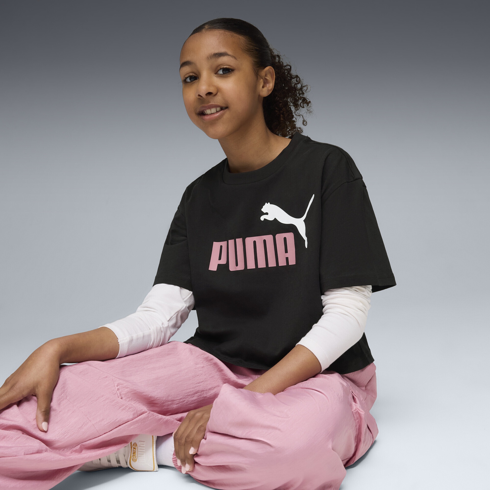 PUMA T-Shirt »Essentials 2 Colour No. 1 PUMA Logo Kurzes T-Shirt Mädchen«