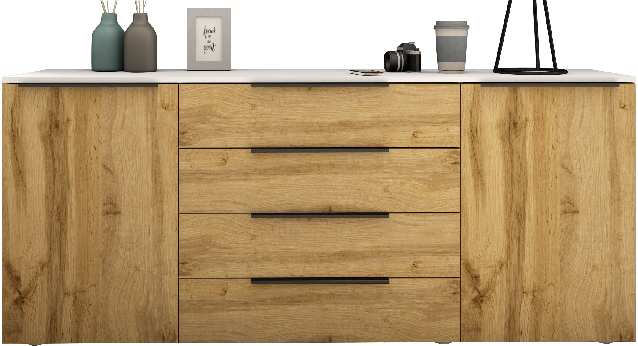 borchardt Möbel Sideboard "Tom, moderne Kommode mit dunklen Metallgriffen" günstig online kaufen