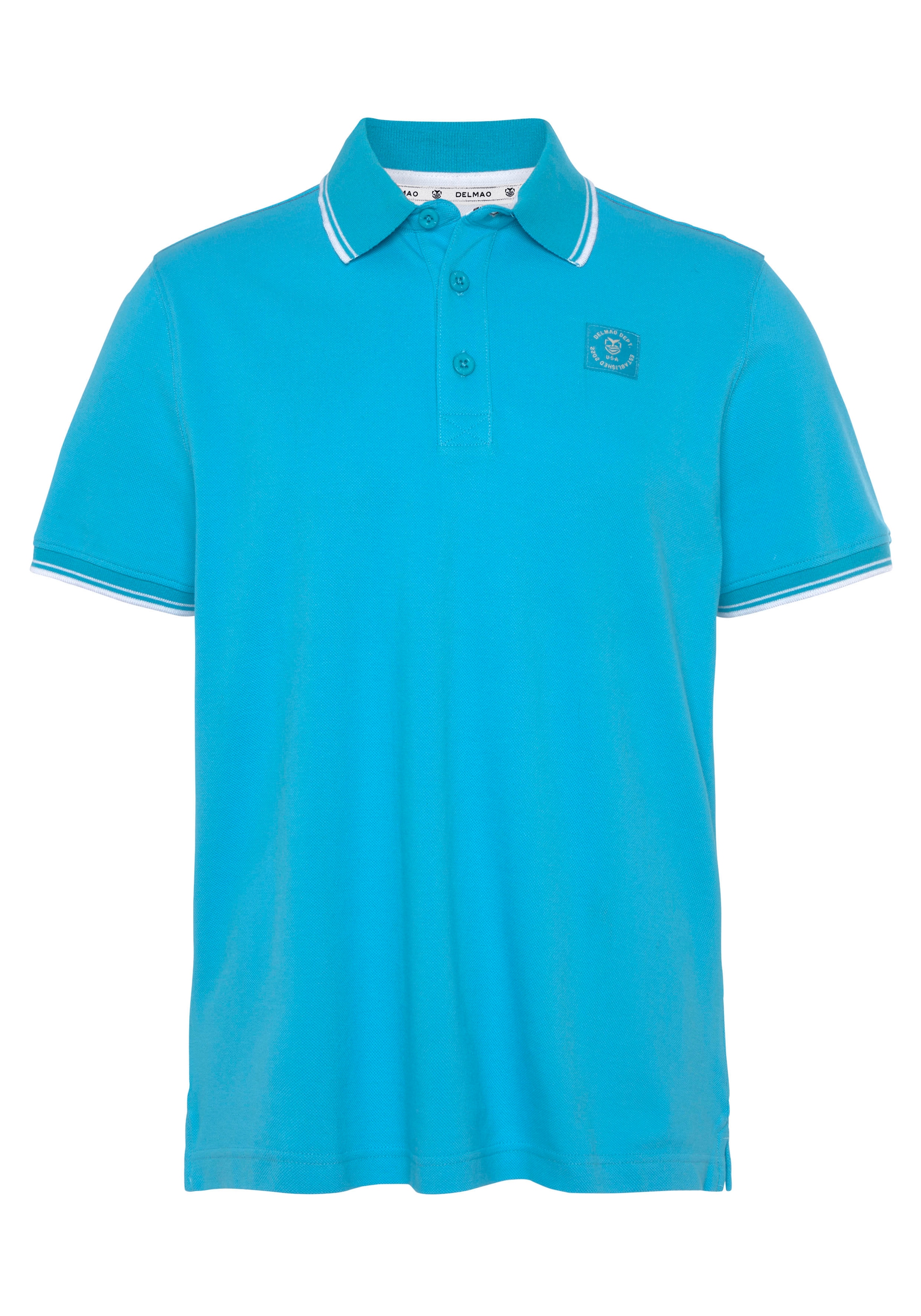 DELMAO Poloshirt, mit modischem Brustlabel - NEUE MARKE!