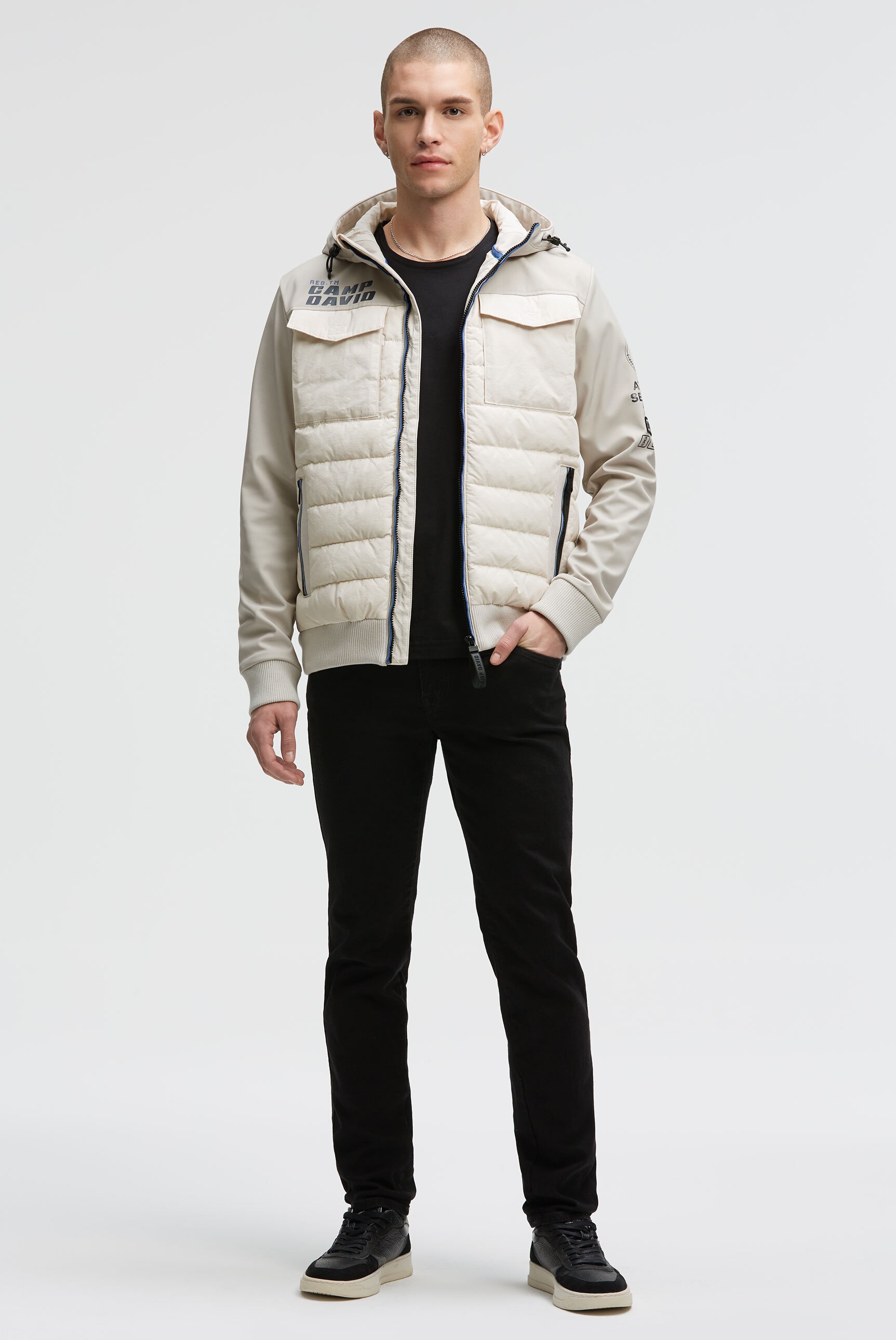 CAMP DAVID Winterjacke, mit Kapuze, mit Brusttaschen