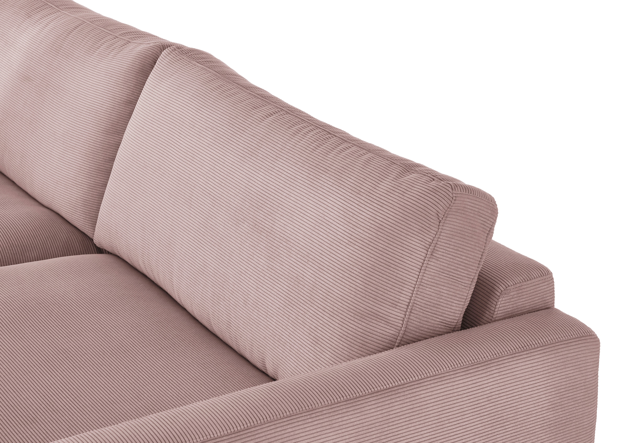 INOSIGN Ecksofa »Downtown, B/T/H: 272/190/84 cm L-Form« weicher Sitzkomfort auch in Cord und Bouclé, incl. Zierkissen