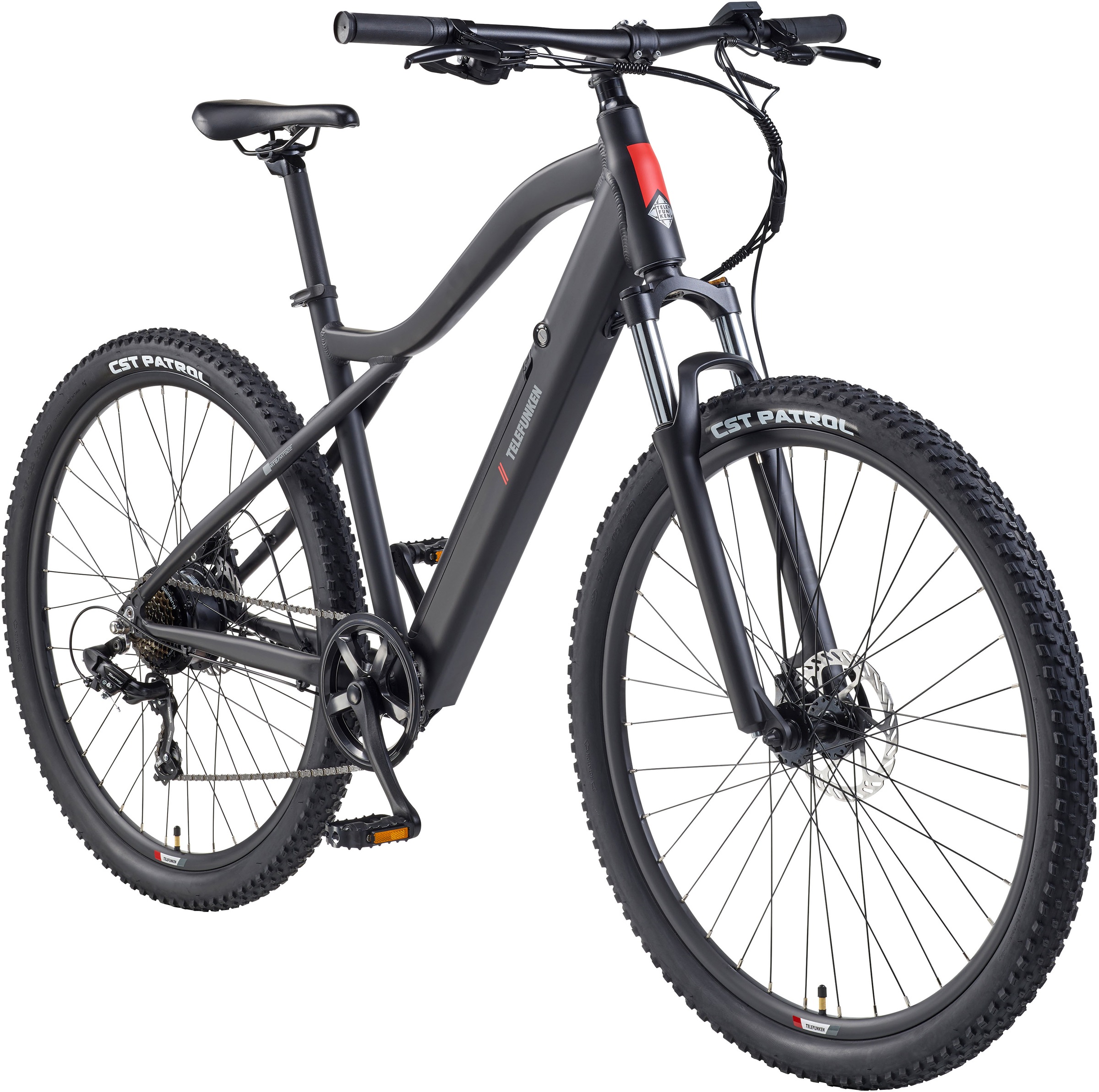 E-Bike TELEFUNKEN "Aufsteiger MT922" Gr. 48, schwarz, schwarz, Elektrofahrräder, 48cm, 29 Zoll (73,66cm), Pedelec, Elektrofahrrad, Damen u. Herren, E-
