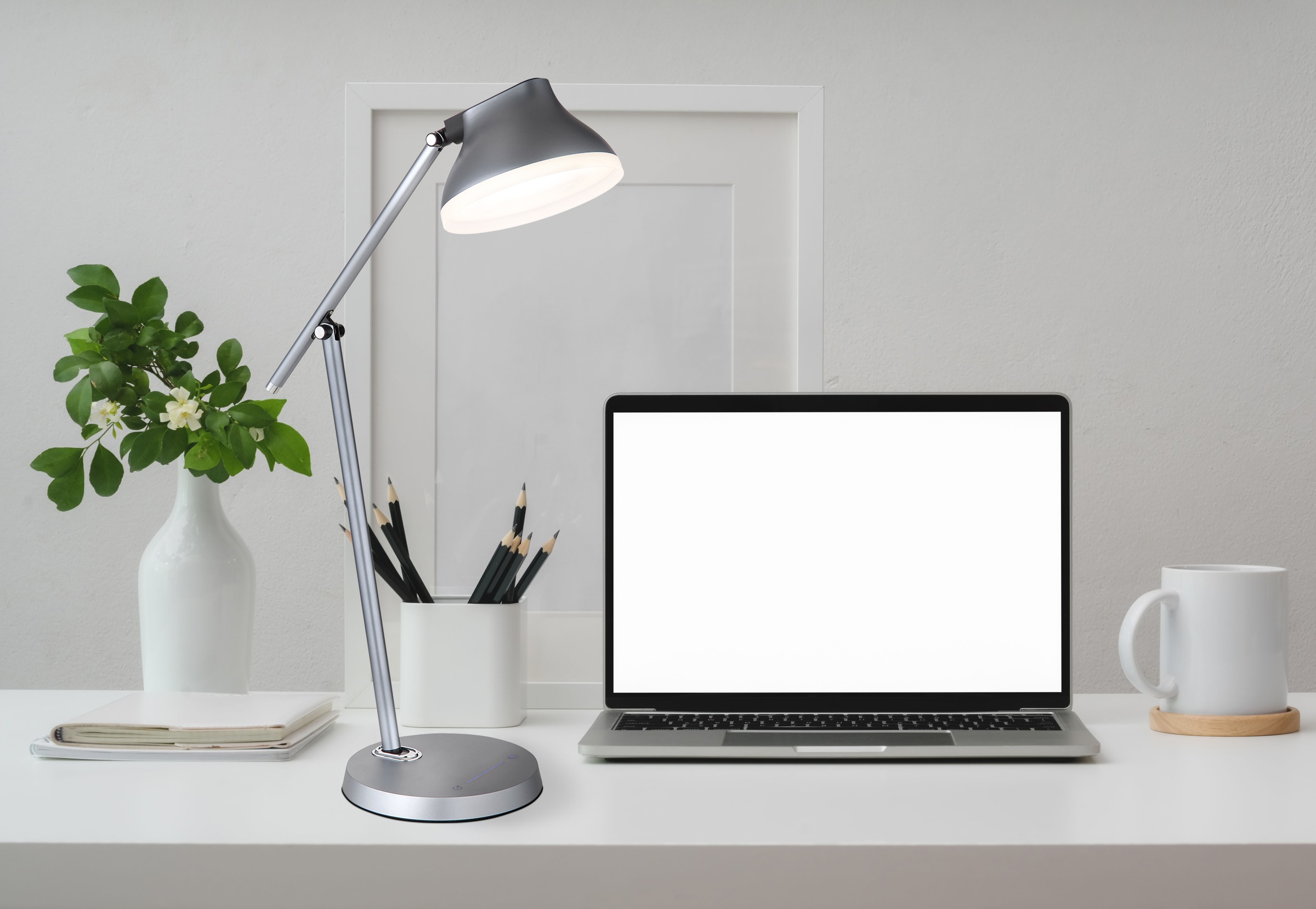 GLOBO LIGHTING LED Tischleuchte »HALVAR« LED-Modul Tageslichtweiß Tischlampe/Arbeitszimmer/Bürotischleuchte/beweglich