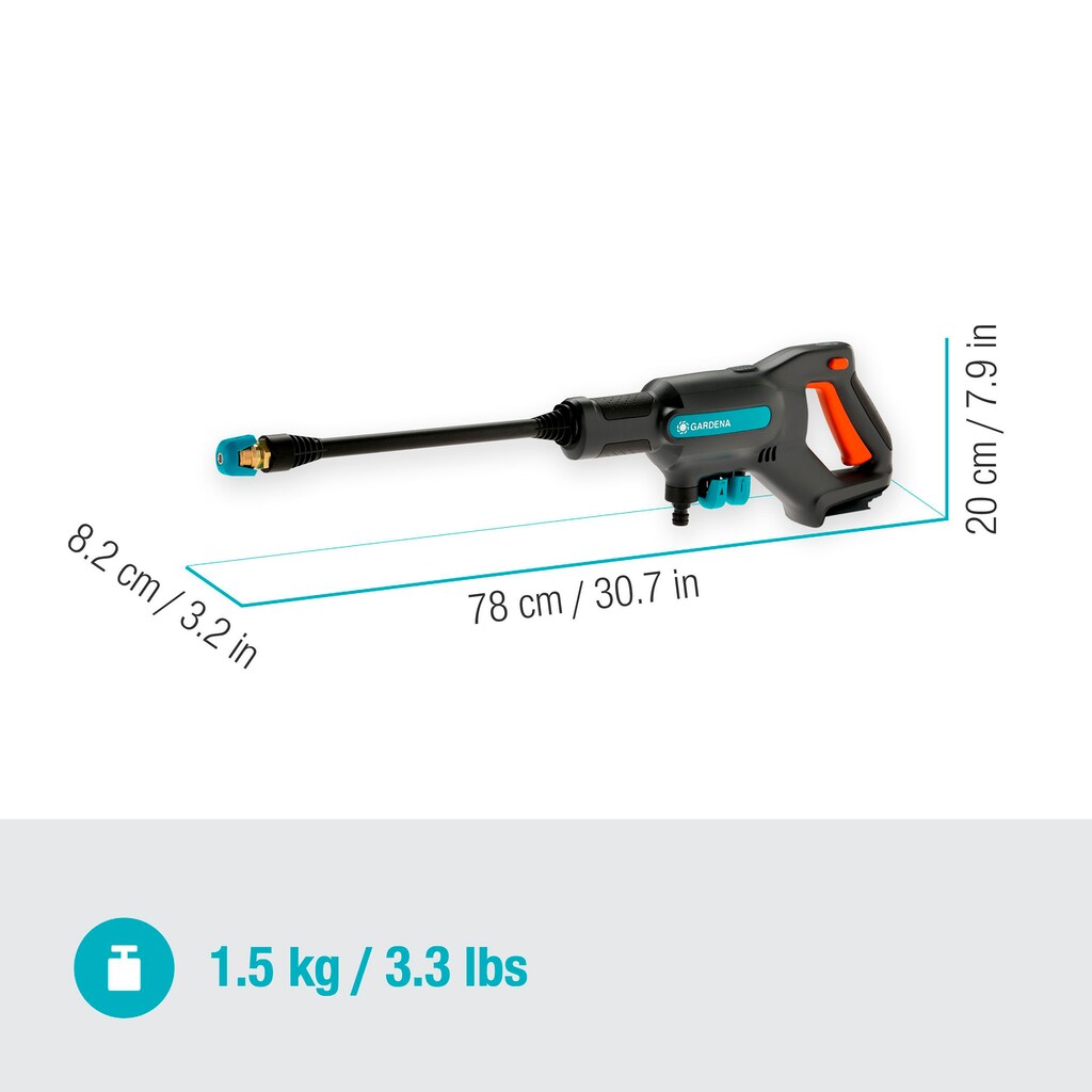 GARDENA Akku-Mitteldruckreiniger »AquaClean 24/18V P4A solo«, (3 tlg.)