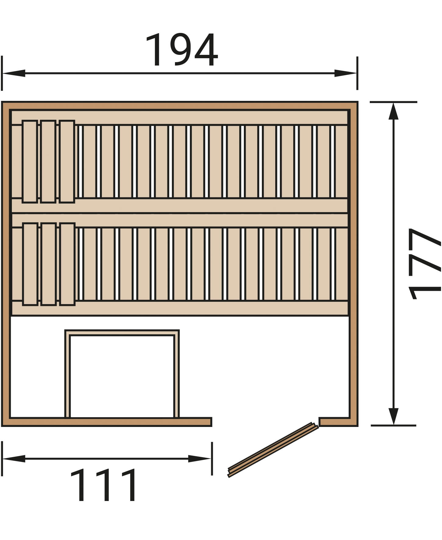 weka Sauna »Elementsauna HALMSTAD 2«, vorgefertigte Elemente, isolierte Holztür