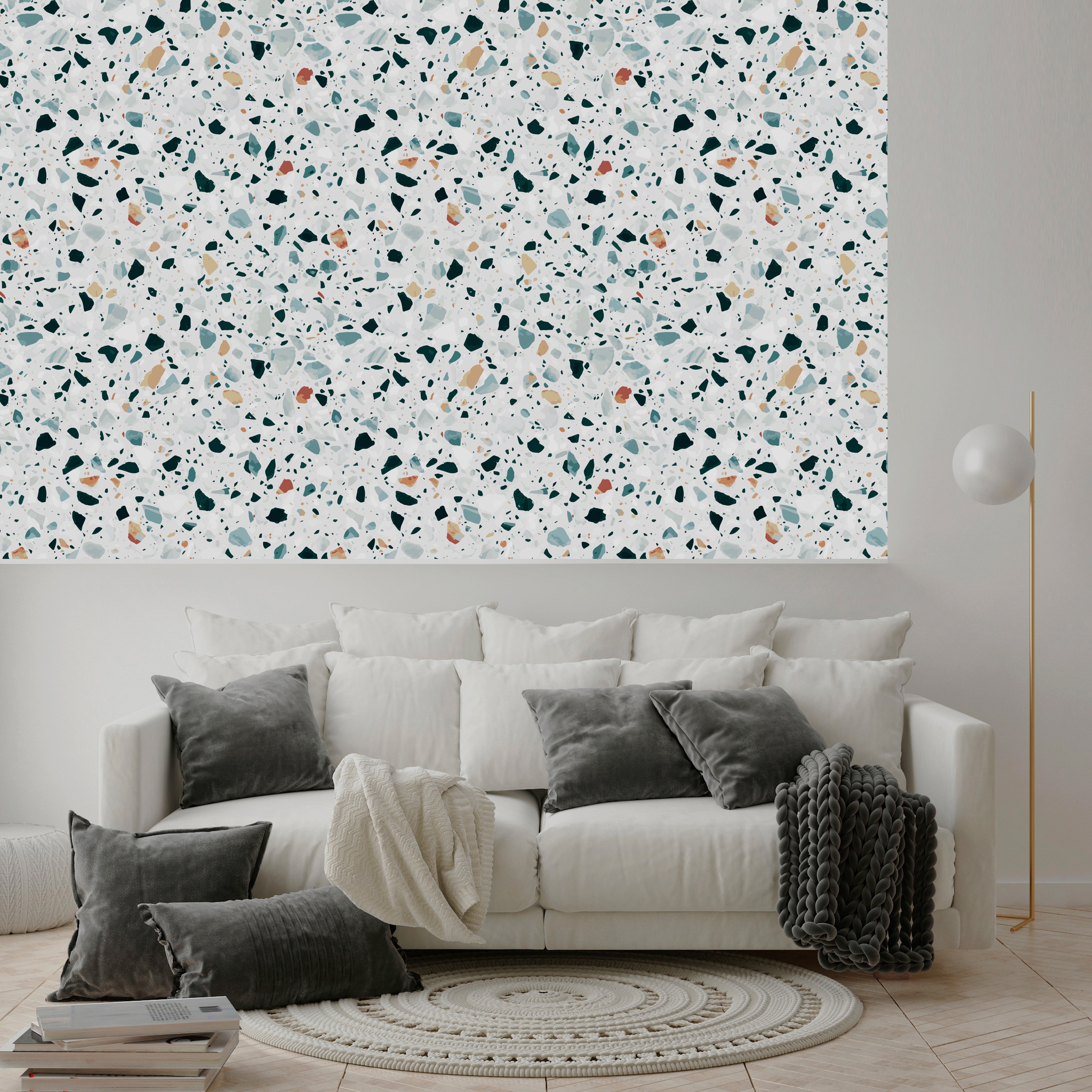 queence Vinyltapete »Aurelia«, Steinoptik, 90x250cm, selbstklebend, kinderleichte Anbringung, Sticker