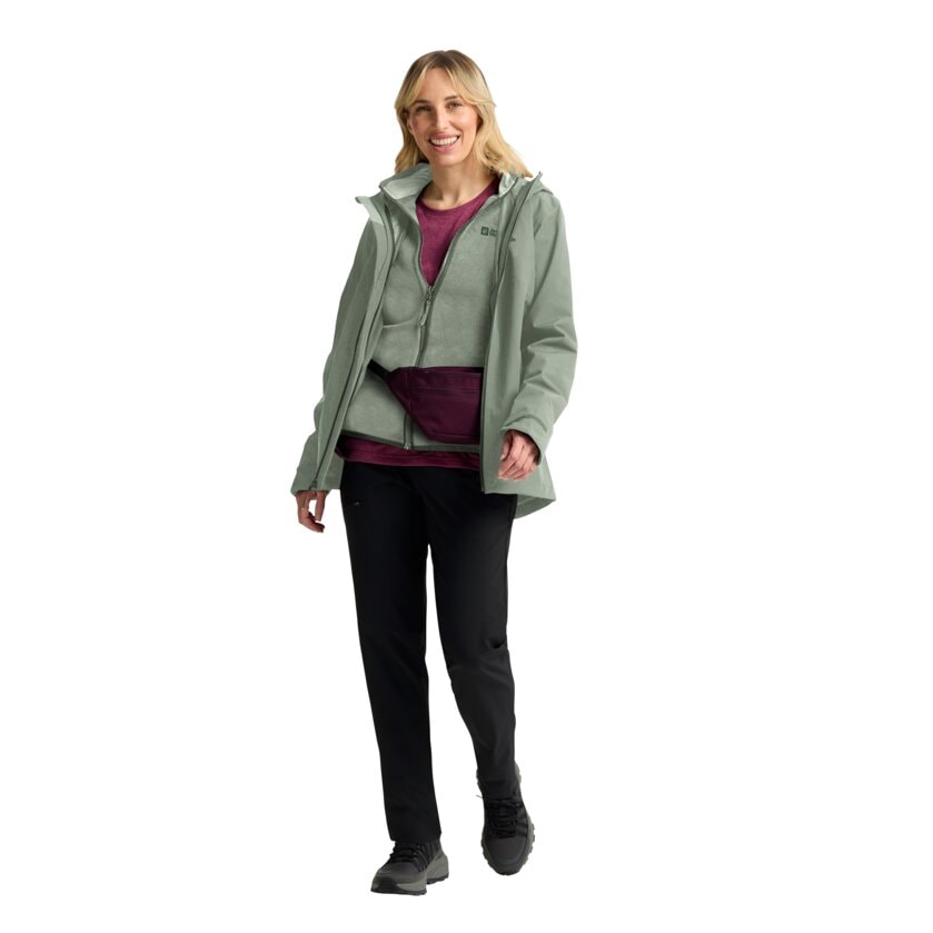Jack Wolfskin 3-in-1-Funktionsjacke »MOONRISE 3IN1 JKT W«, mit Kapuze, 3in1, atmungsaktiv, Übergangsjacke