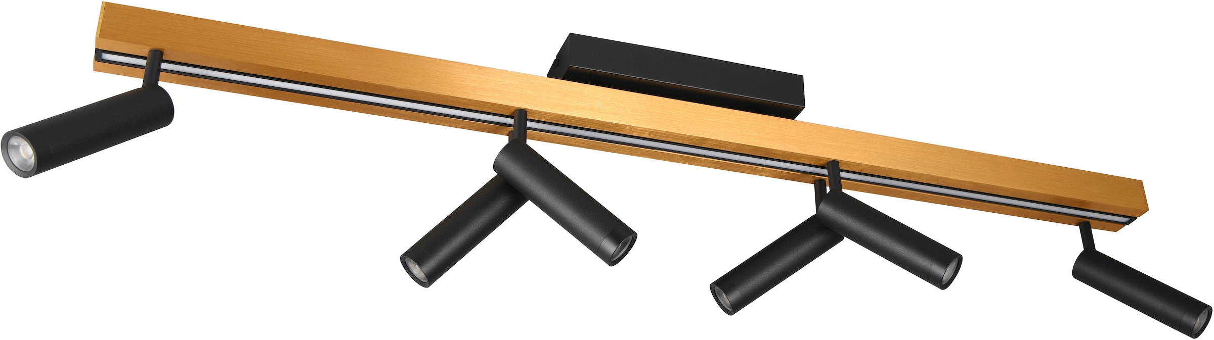 TRIO Leuchten LED Deckenleuchte »ZENO ausziehbare LED Deckenlampe mit 6 verstellbaren Spots dimmbar CCT« LED-Board 1 Stk. warmweiß - kaltweiß getrennt schaltbare Spots, Lichtfarbe einstellbar inkl Fernbedienung