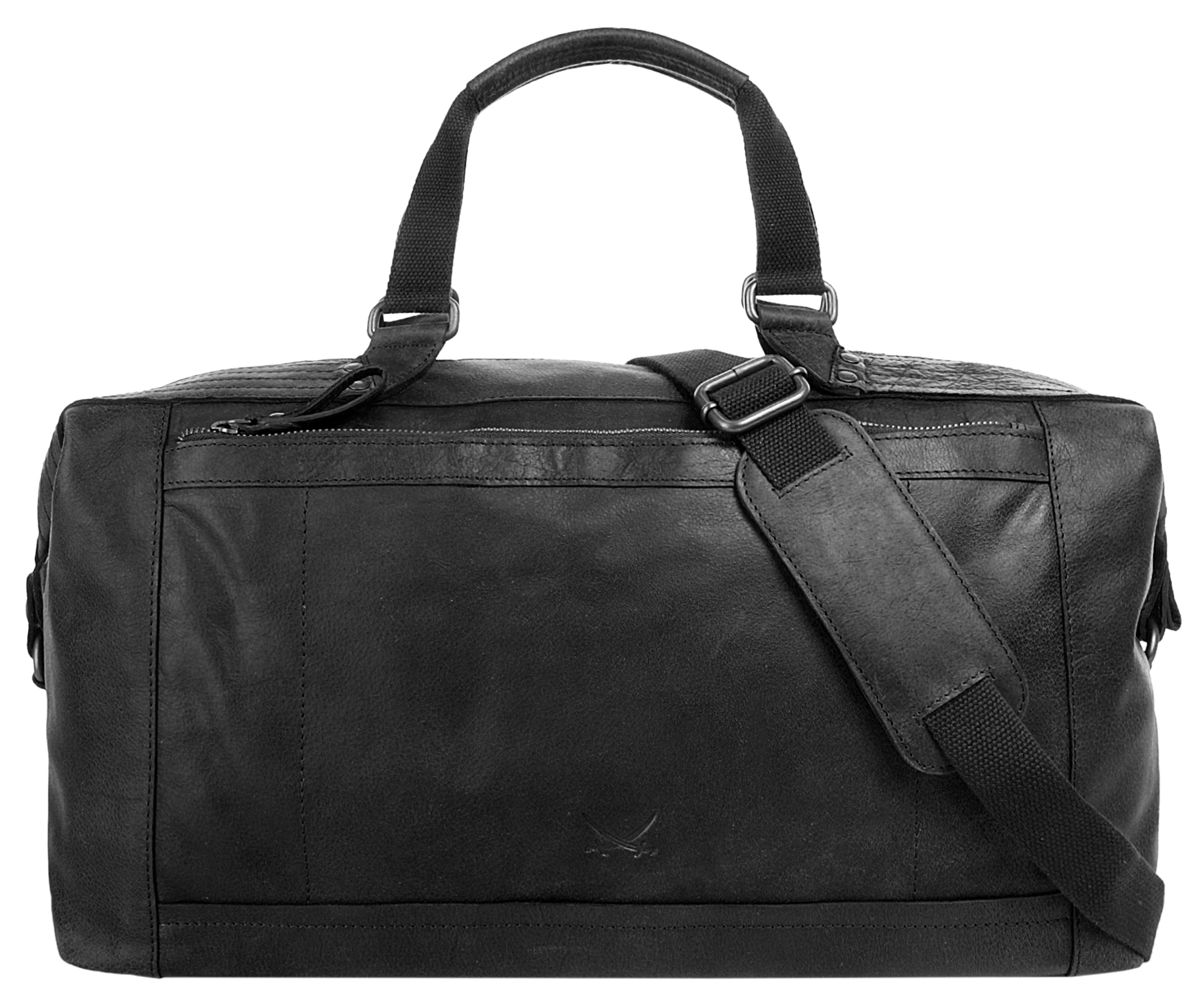 SANSIBAR Reisetasche "SANSIBAR Damen, Herren Reisetasche echt Leder", schwarz, Leder, gepflegt, Taschen, echt Leder