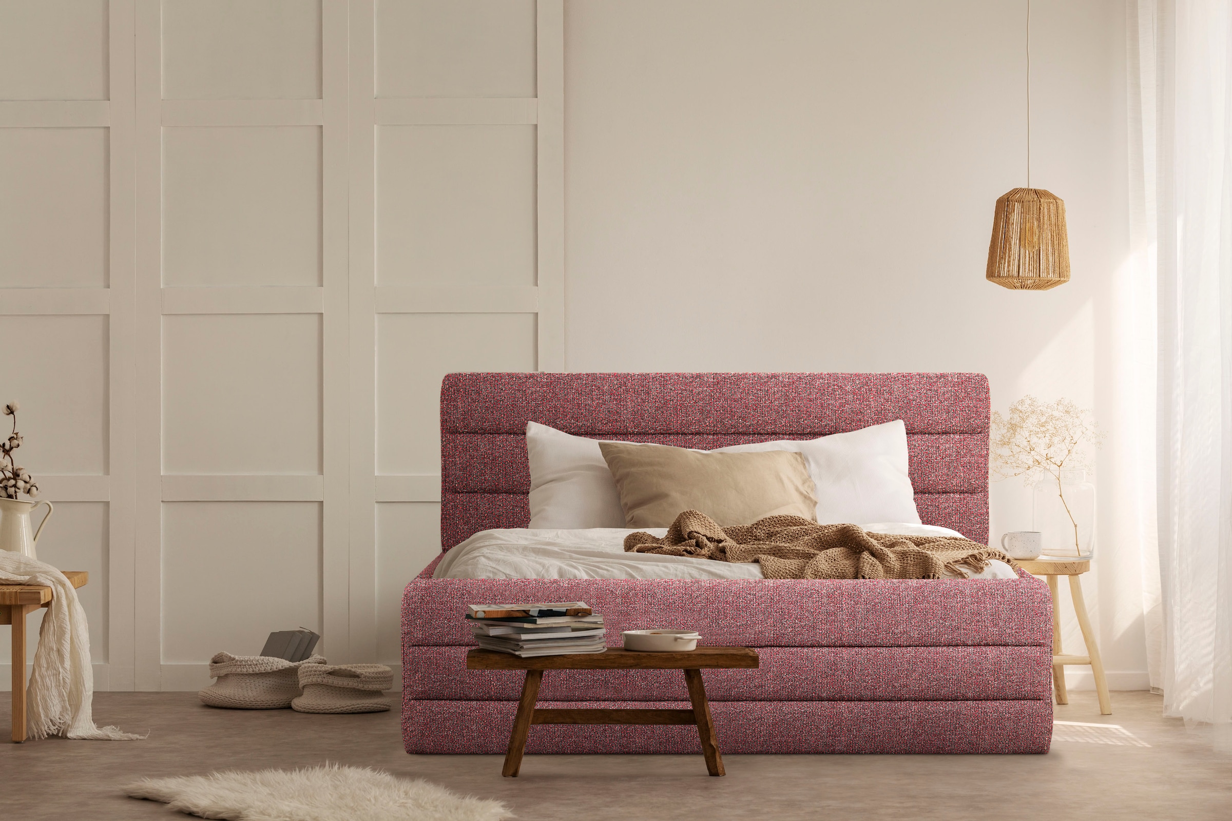 Home affaire Polsterbett "Merrit" Quernaht im Kopf- und Fußteil, in 5 Breit günstig online kaufen