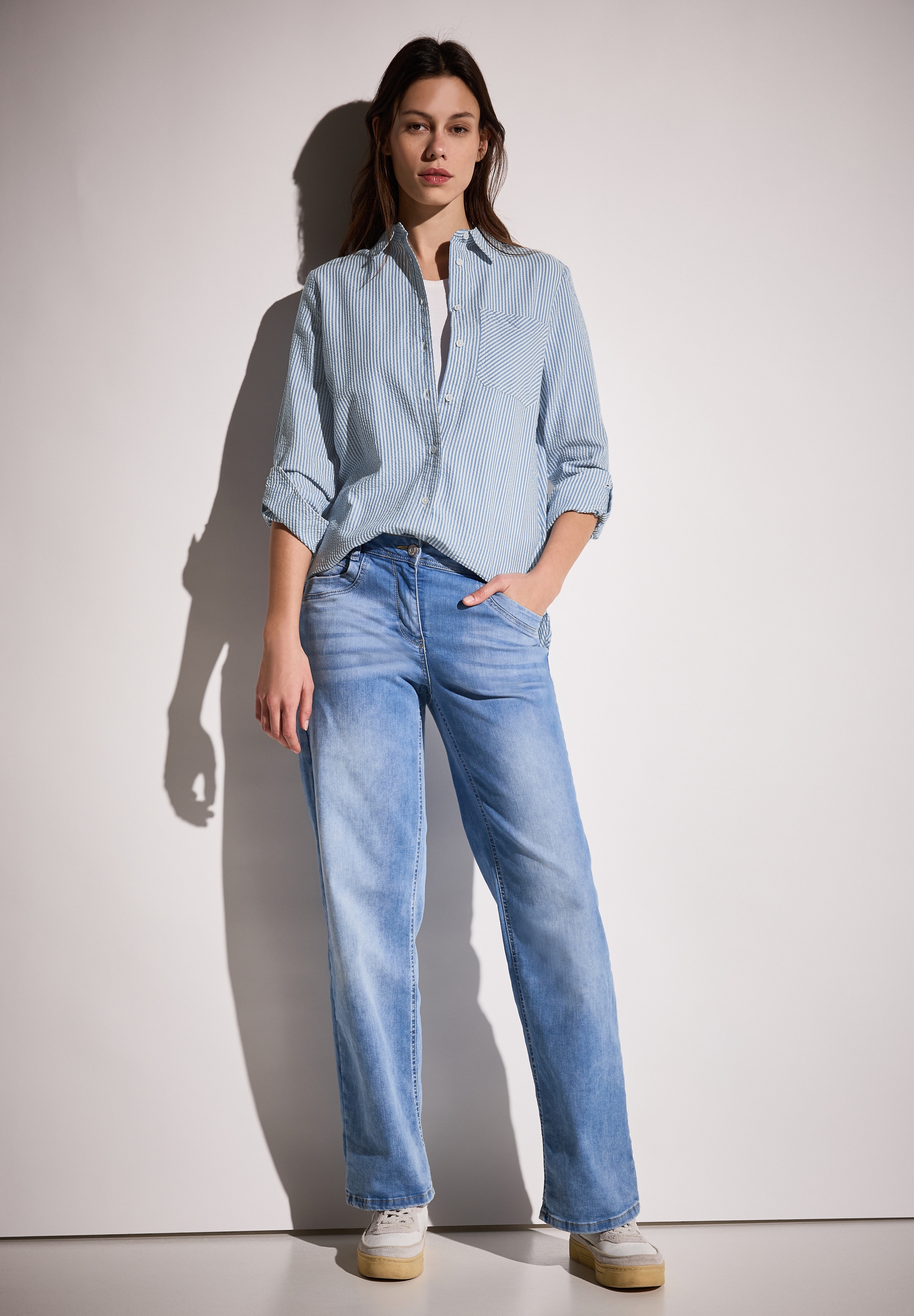 Cecil Hemdbluse, gestreift, im Seersucker-Look