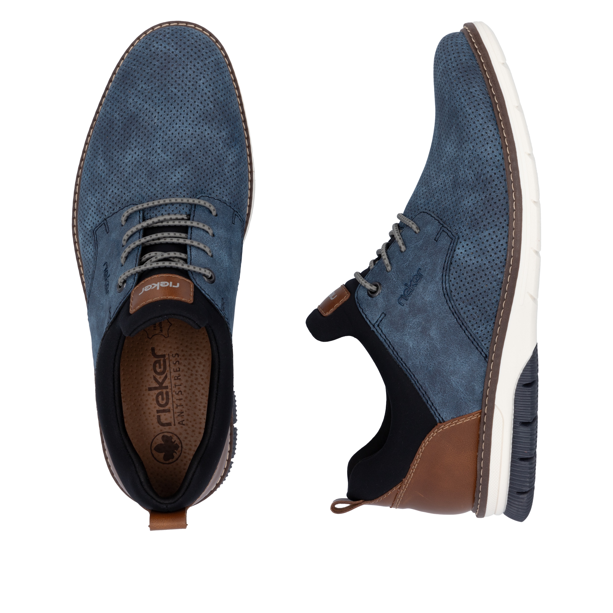 Rieker Slip-On Sneaker, Schlupfschuh, Halbschuh, Freizeitschuh mit Prägung