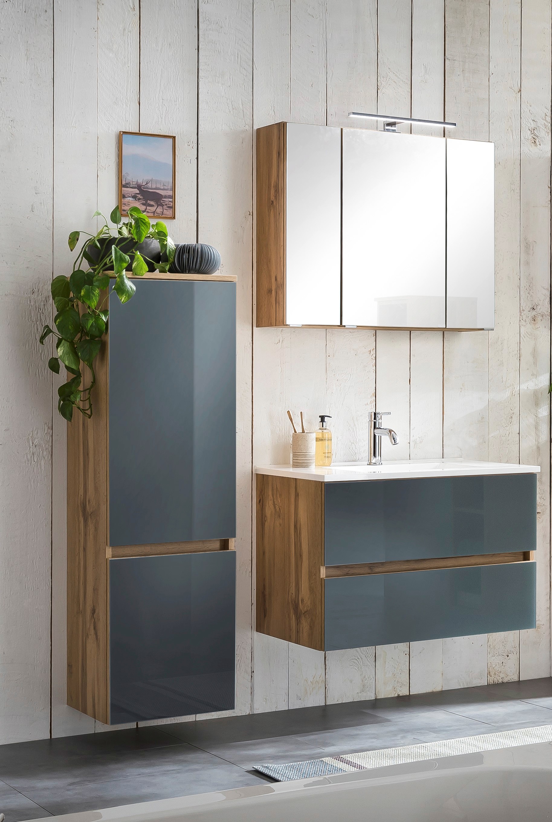 welltime Badezimmer-Set "Horki" Set, 3 Stk. tlg. bestehend aus Waschtisch-S günstig online kaufen