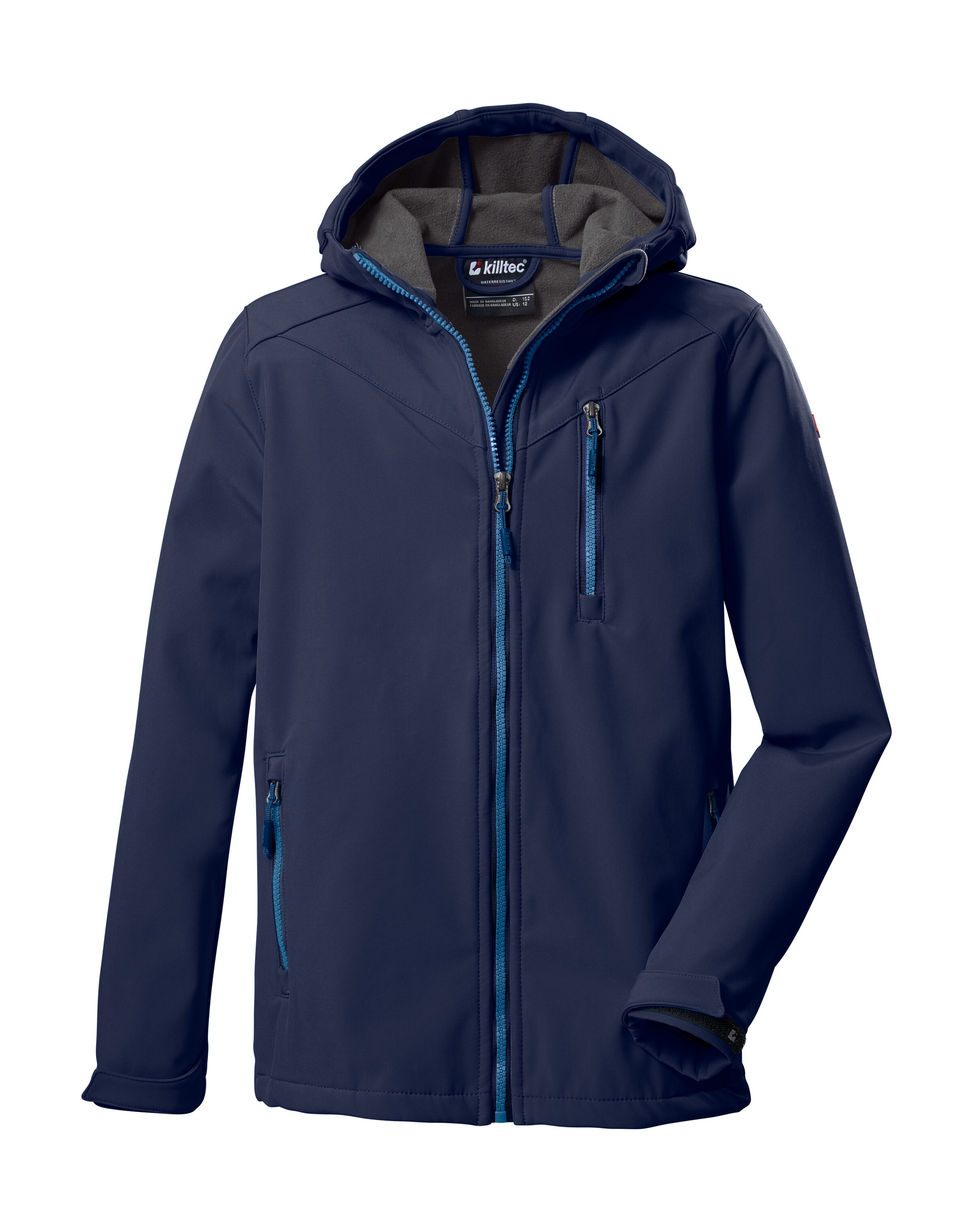 Killtec Softshelljacke »Boys Softshelljacke«, Wasserabweisende Softshelljacke mit Kapuze, Fleece und PFAs-frei