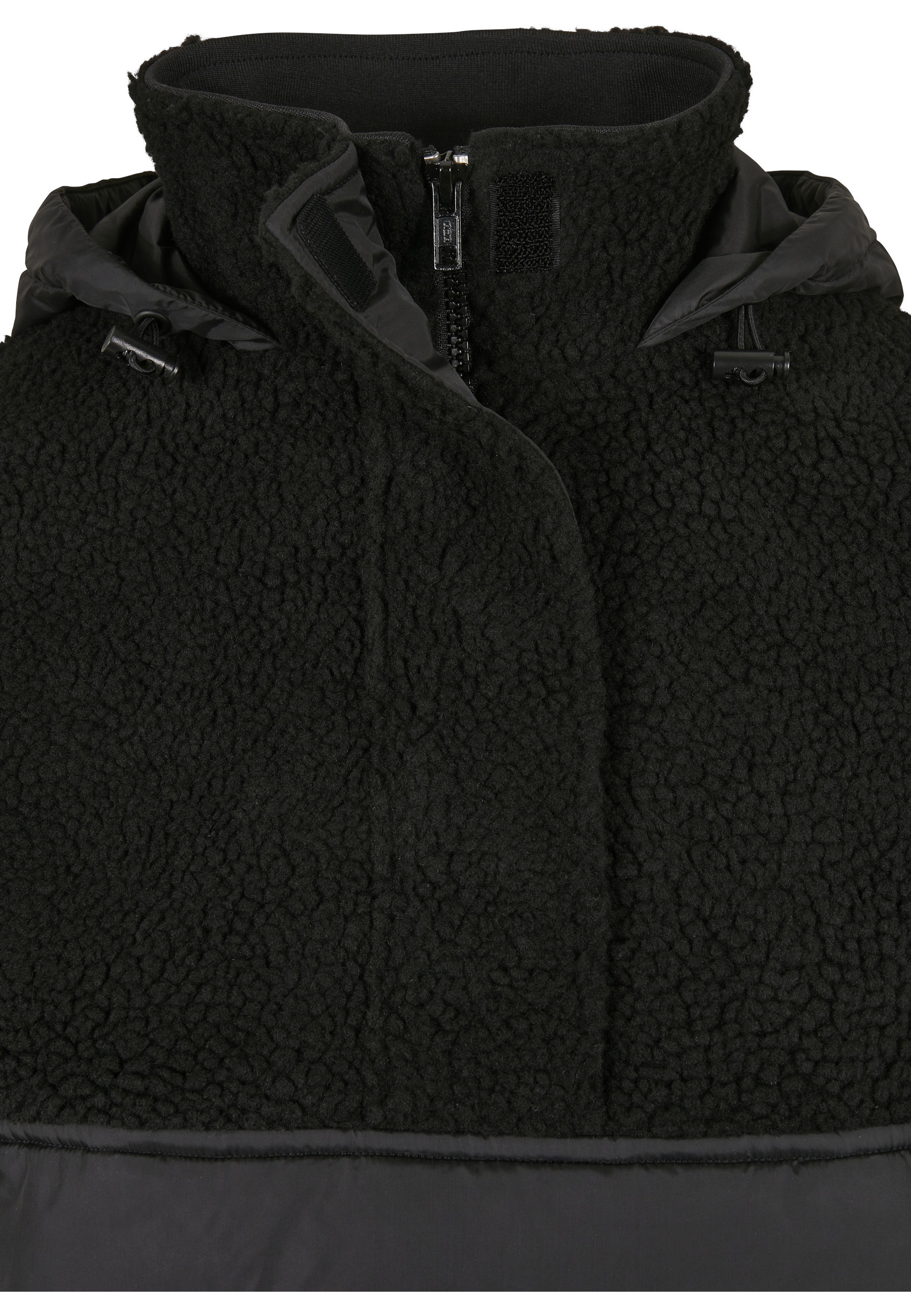 Thumbnail - URBAN CLASSICS Winterjacke "Urban Classics Damen Ladies Sherpa Mix Pull Over Jacket" 1 Stk. tlg. mit Kapuze