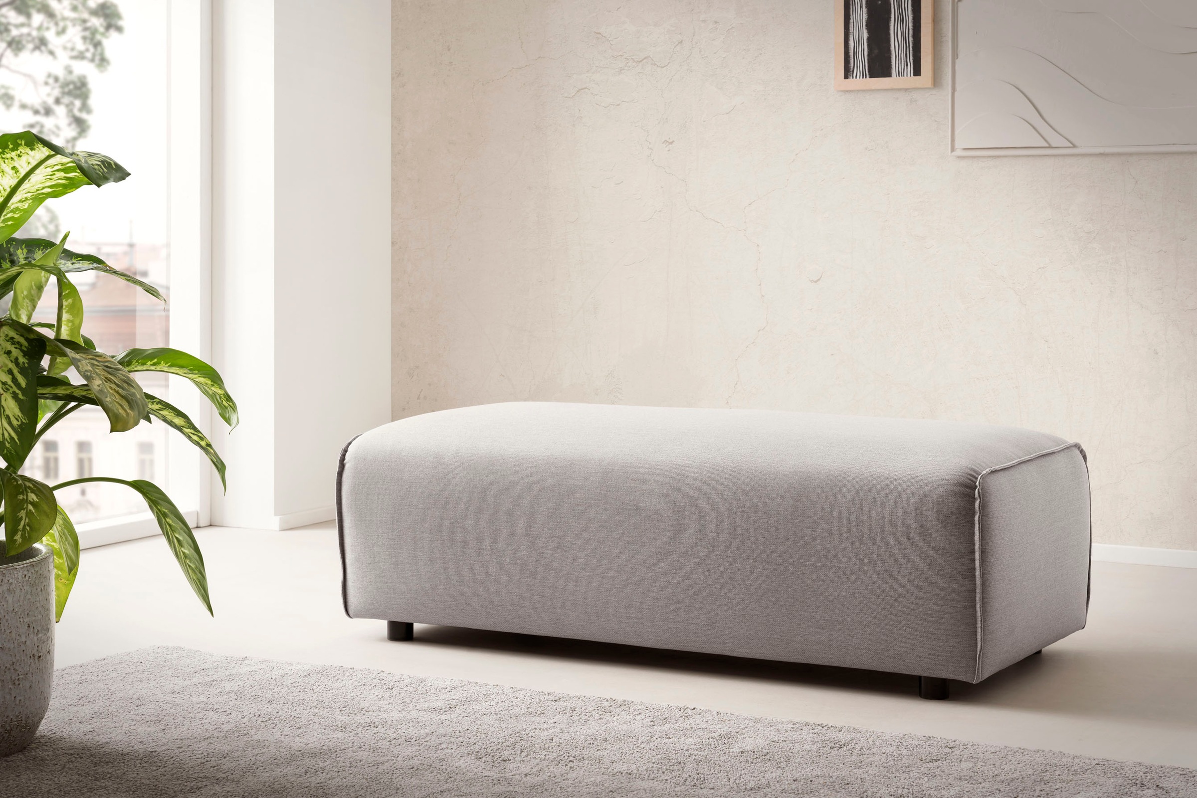 Thumbnail - LeGer Home by Lena Gercke Hocker "PIARA, Polsterhocker mit Kedernaht, Cord, Leinenoptik o. Strukturstoff" zur Serie PIAR...