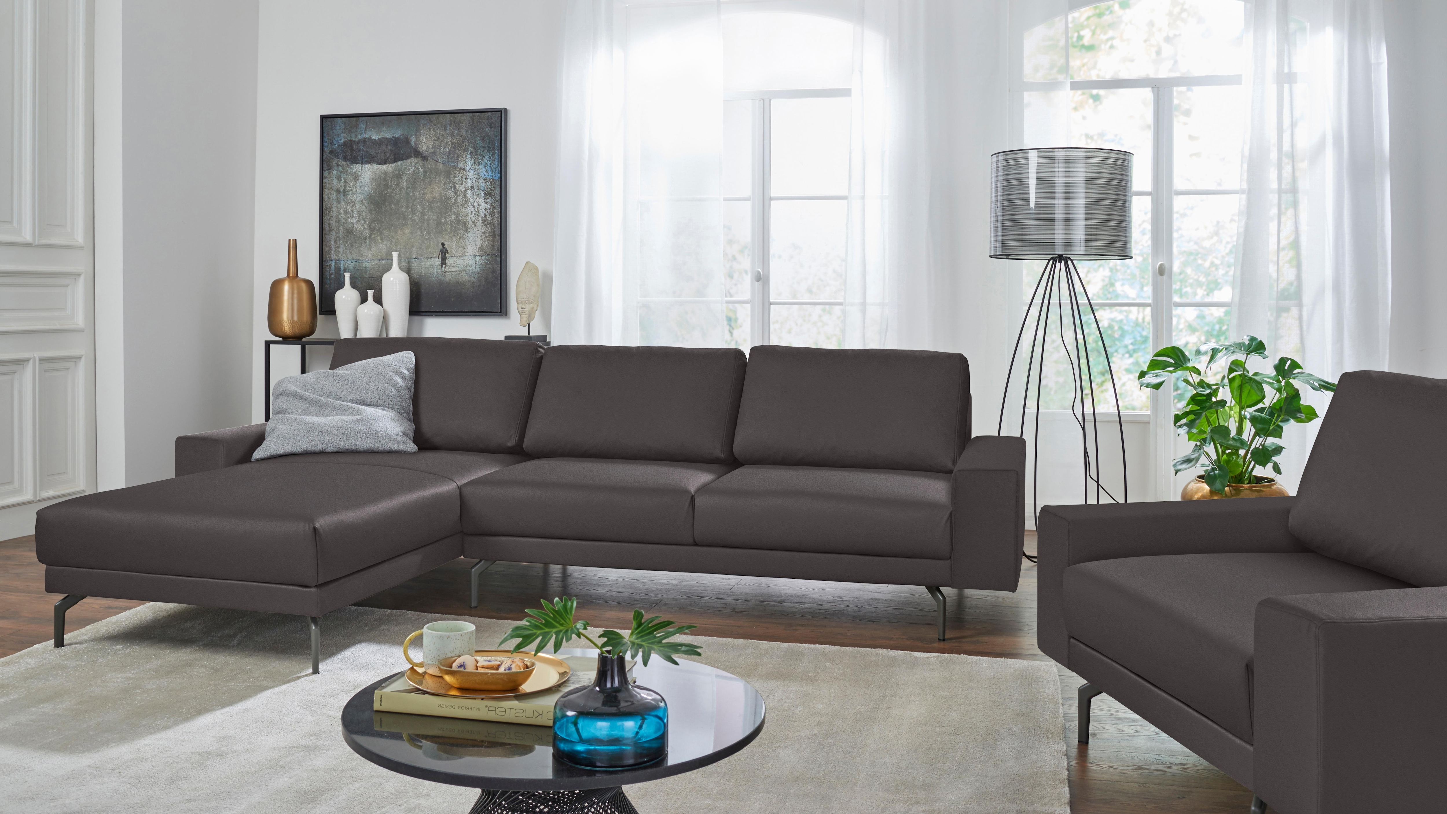 Creation BY ROLF BENZ Ecksofa "CR.450, Designecksofa, Polsterecke, Breite 294cm, L-Form" Armlehne breit und niedrig, Alugussfüße in umbragrau, Breite 294 cm