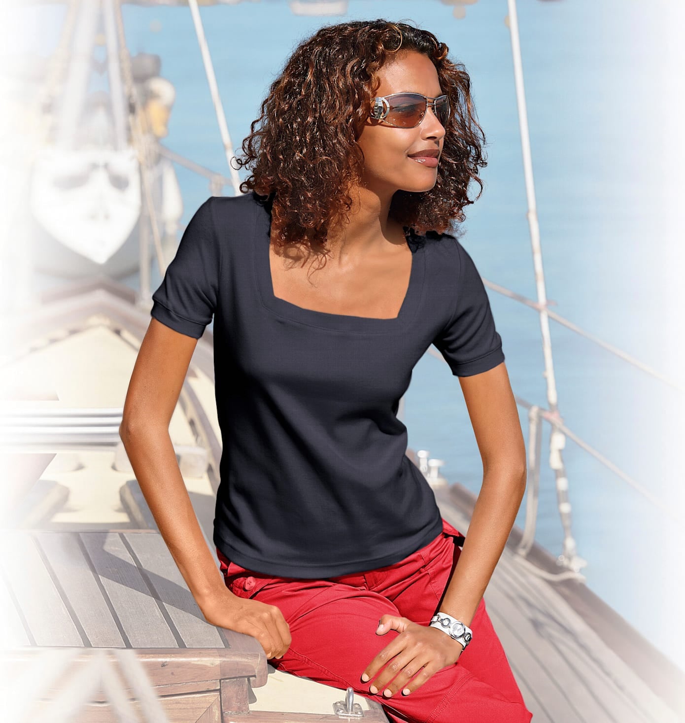 LINEA TESINI by heine Kurzarmshirt »Carré-Shirt«, (1 tlg.)