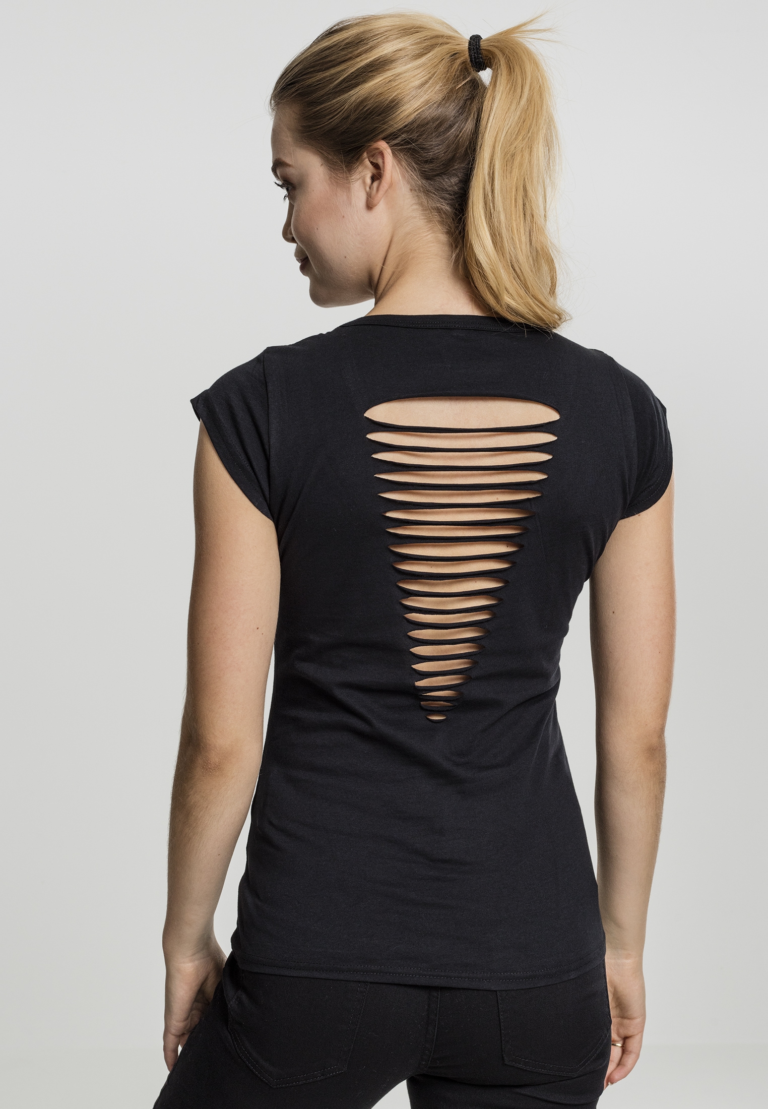 Merchcode T-Shirt »Merchcode Damen Ladies Motörhead Logo Cutted Back Tee«, (1 tlg.)