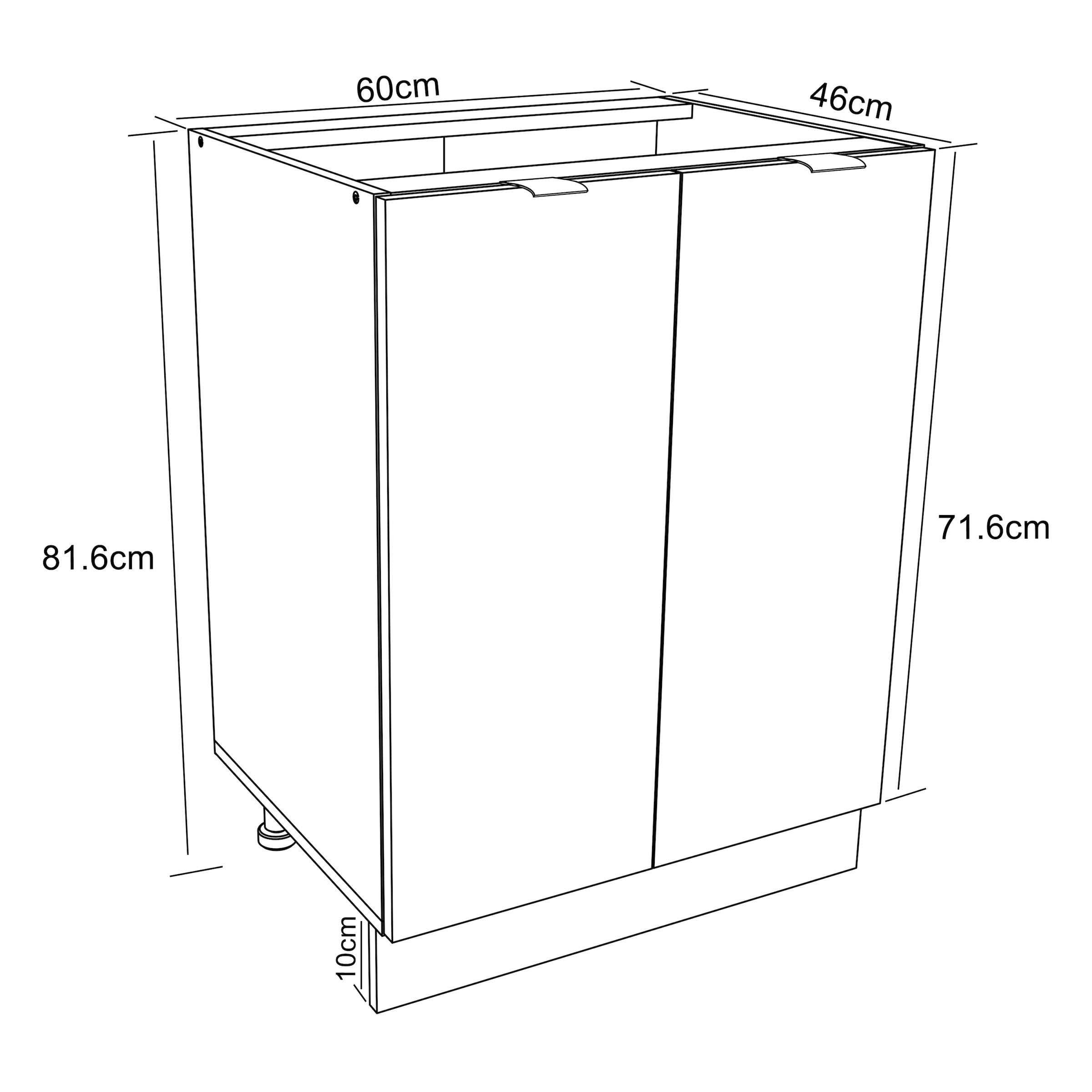 VCM Unterschrank »Küchenschrank 60 cm Unterschrank Drehtüren Fasola«