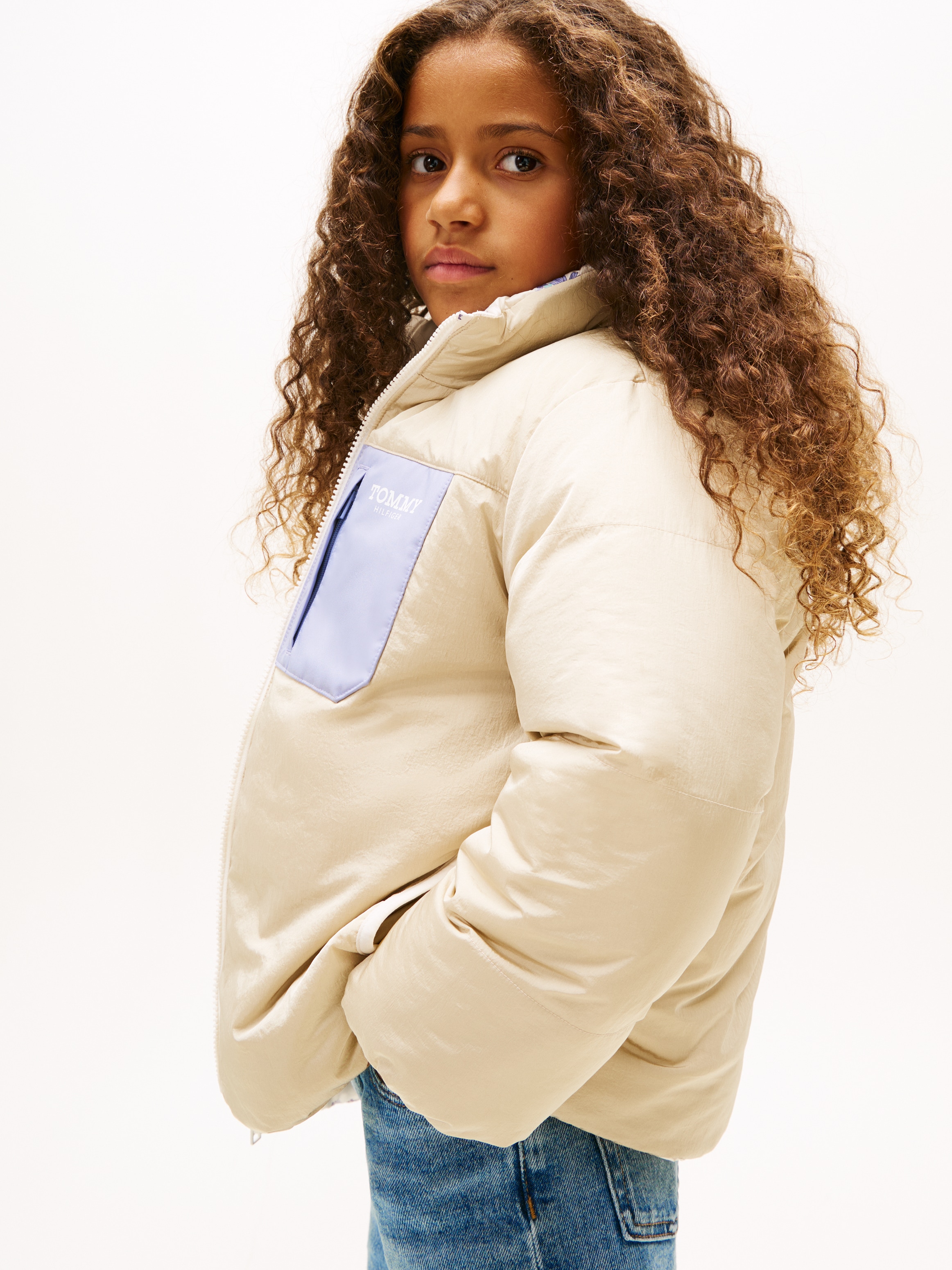 Tommy Hilfiger Wendejacke »FLOWER AOP REVERSIBLE PUFFER« ohne Kapuze Regular fit, Kinder bis 16 Jahre