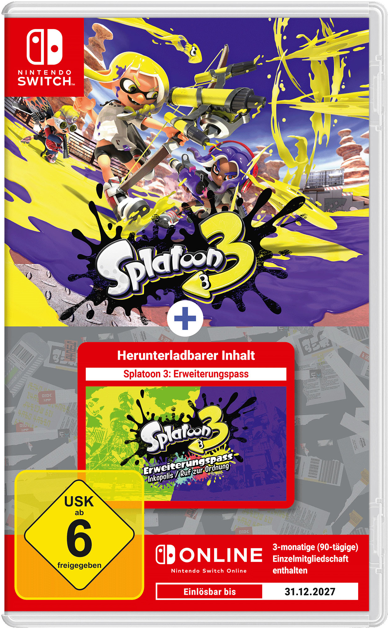 NINTENDO SWITCH Spielesoftware "Splatoon 3 + Erweiterungspass - Set", Nintendo Switch, transparent, Spielesoftware