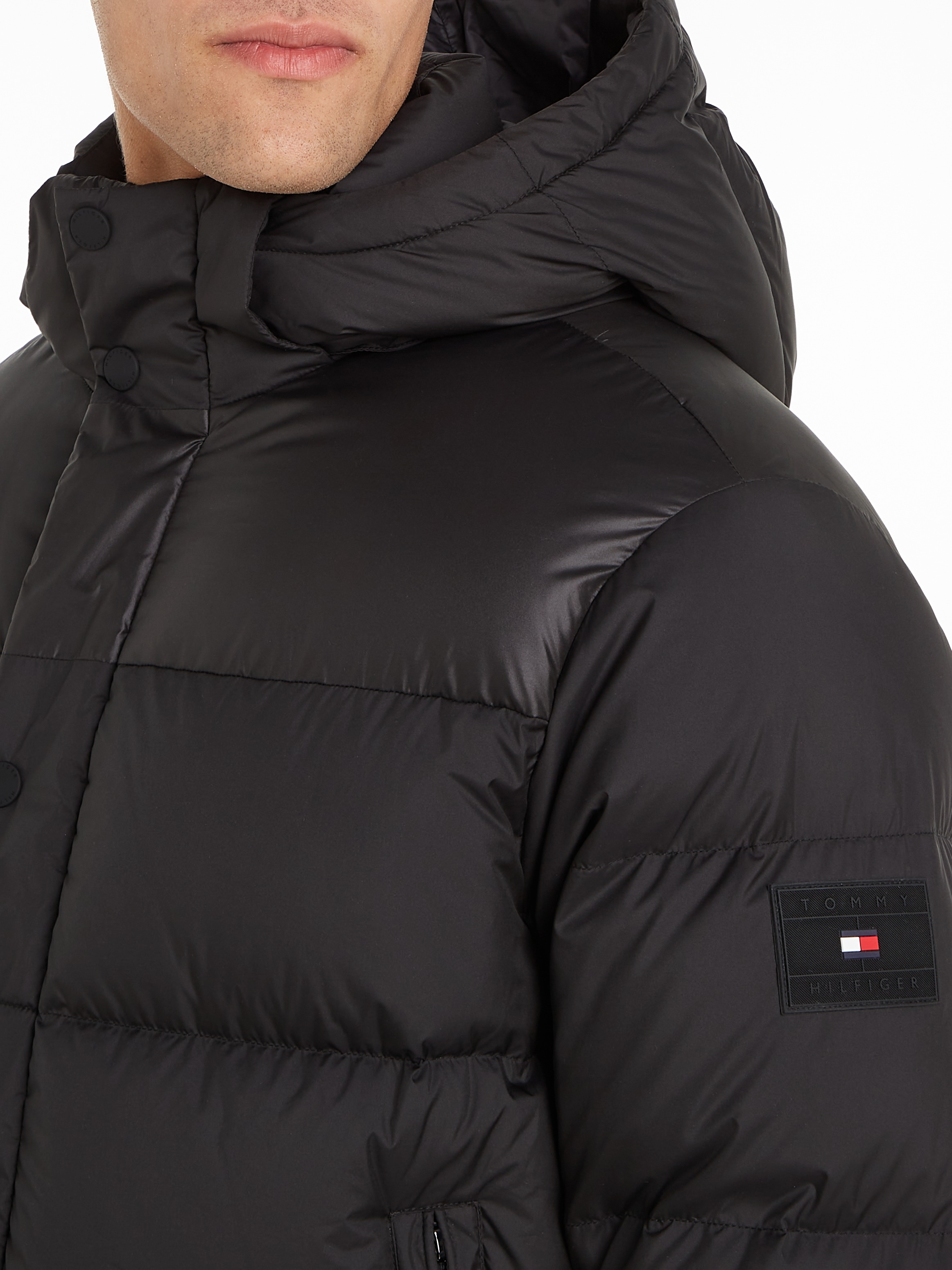 Thumbnail - Tommy Hilfiger Steppjacke "MIX DOWN HOODED PUFFER JACKET", mit Kapuze, mit abnehmbarer Kapuze