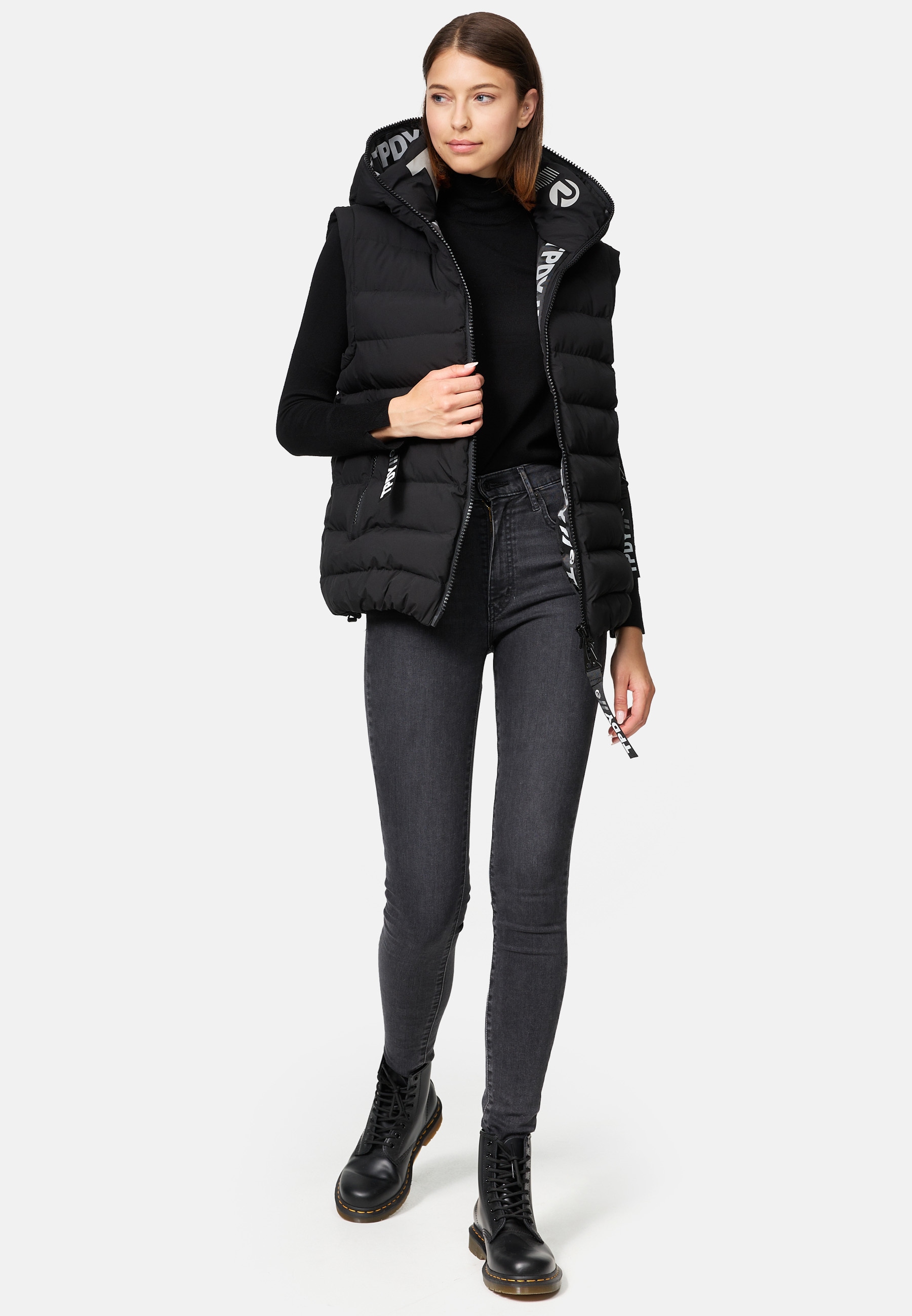 trueprodigy Steppweste »Matthew F Kapuze Reißverschluss Eingriffstaschen«